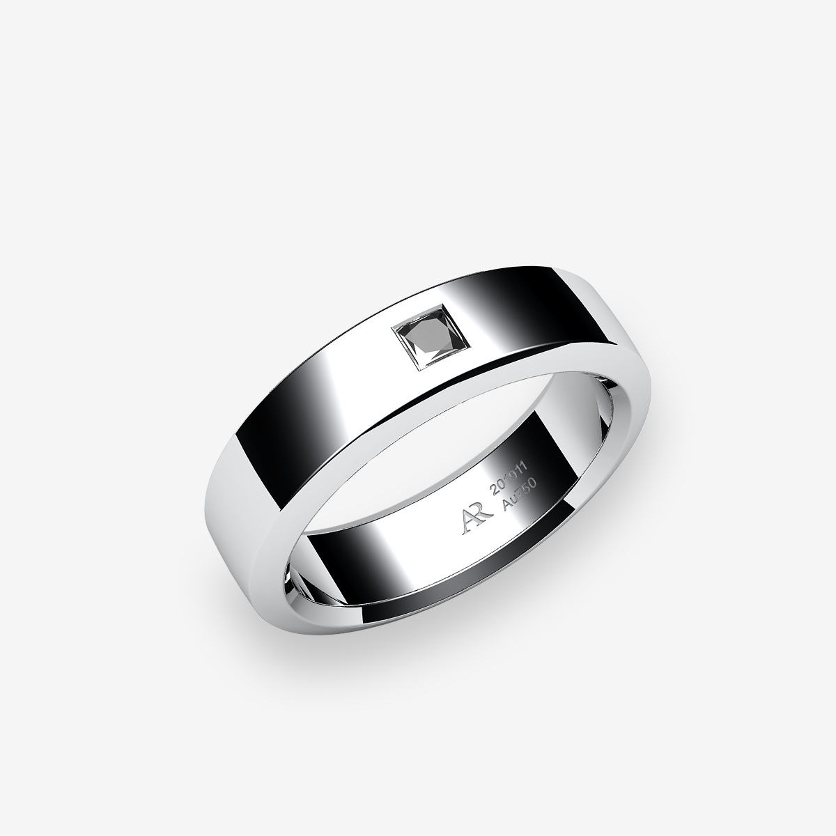 Platinum 950‰ Black Diamond ring