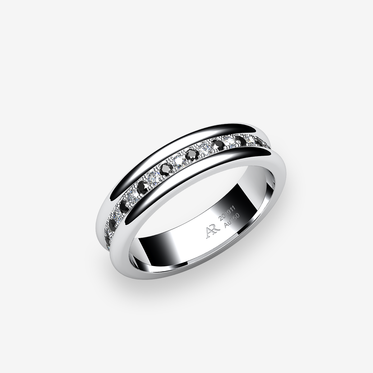 Platinum 950‰ Black Diamonds wedding ring
