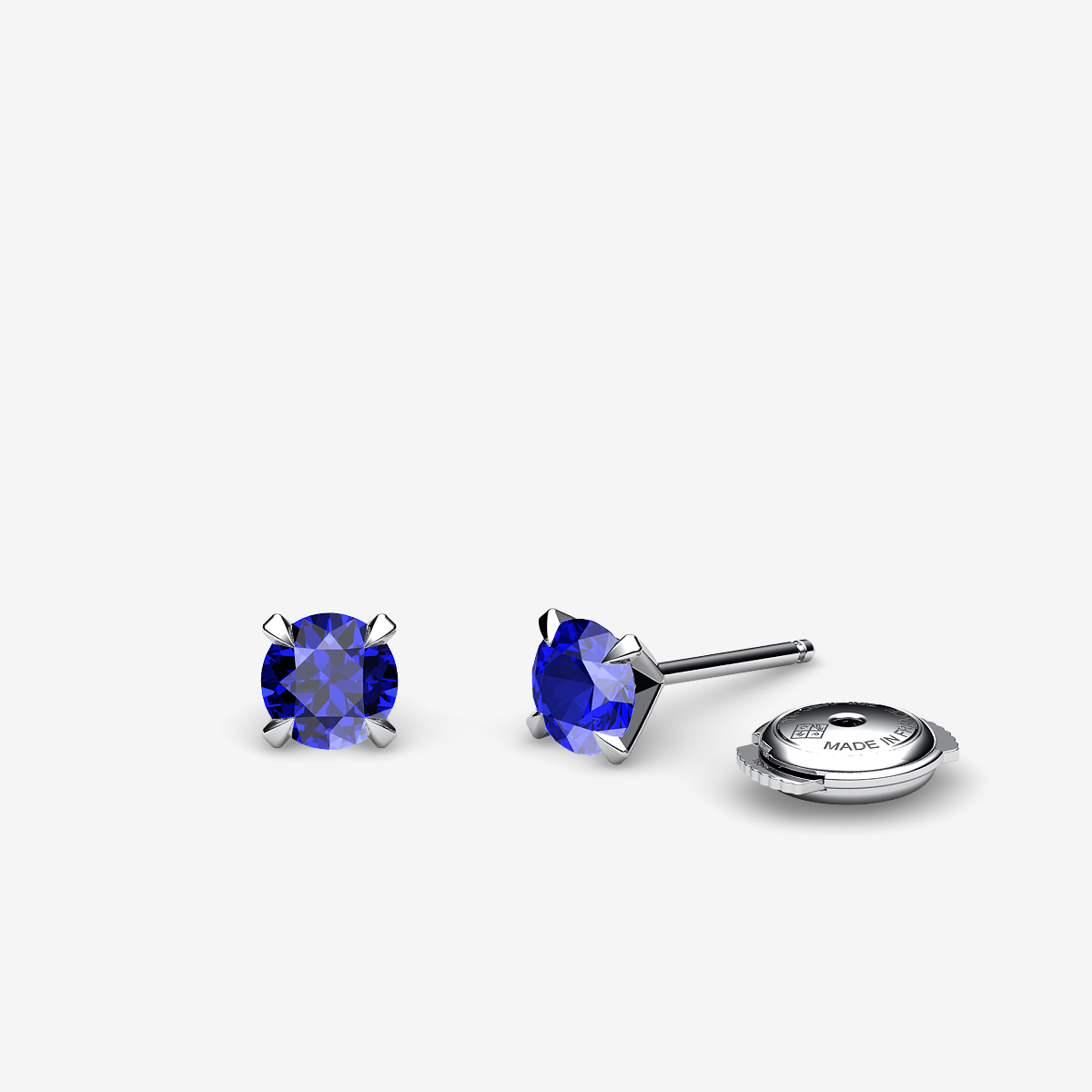 Platinum 950‰ Blue Sapphires earrings