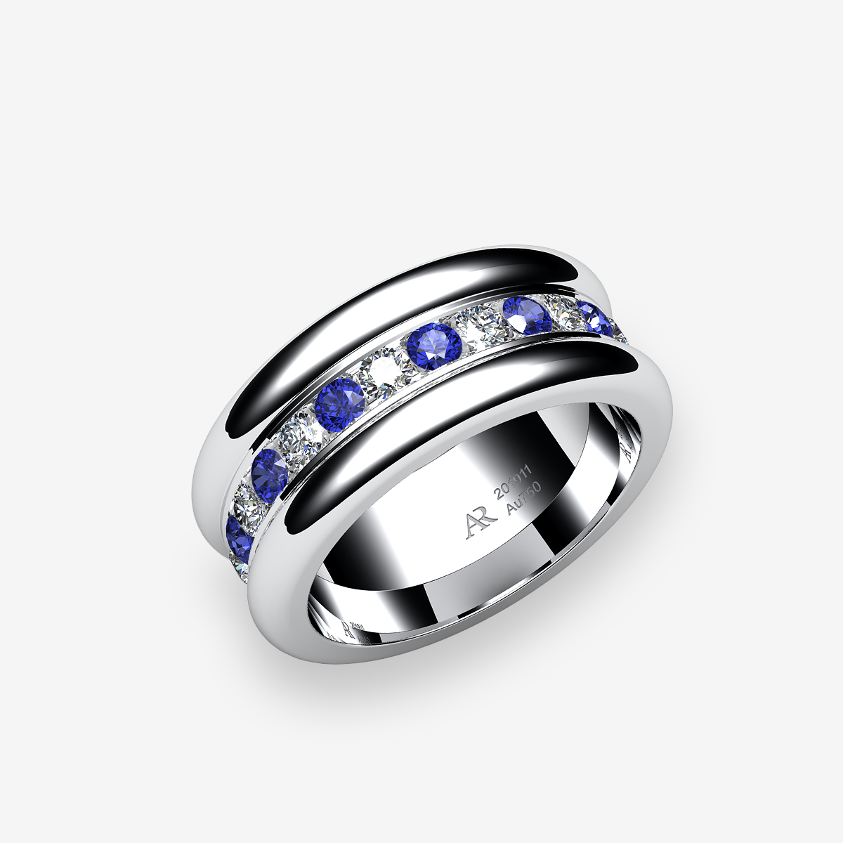 Platinum 950‰ Blue Sapphires ring