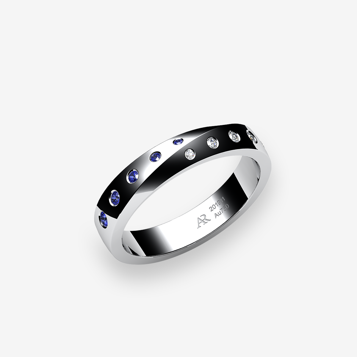 Platinum 950‰ Blue Sapphires ring