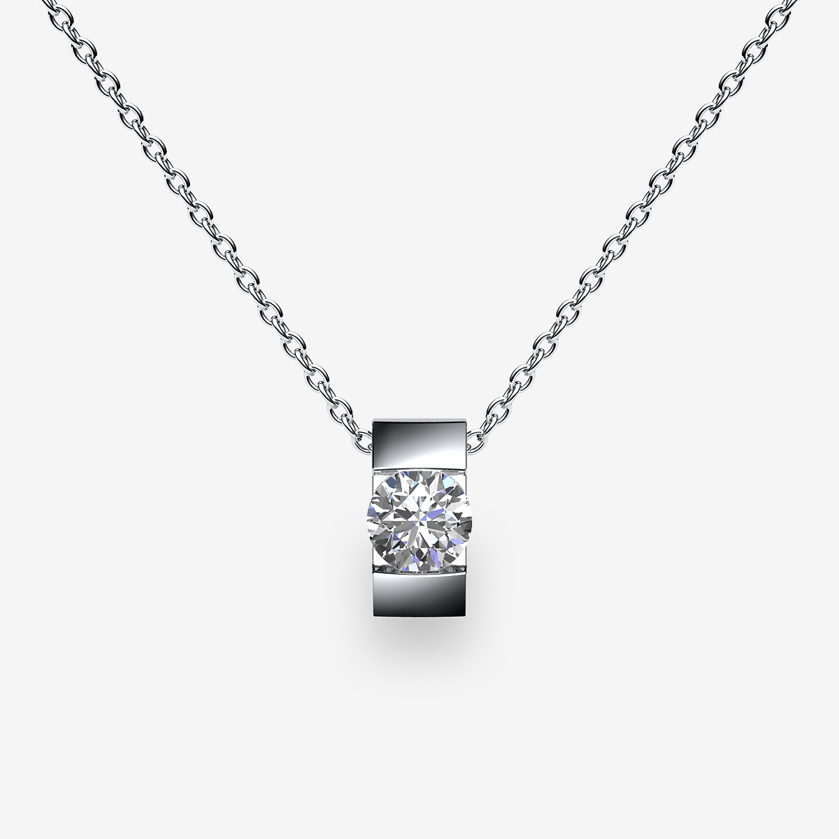 Platinum 950‰ Diamond bar set pendant