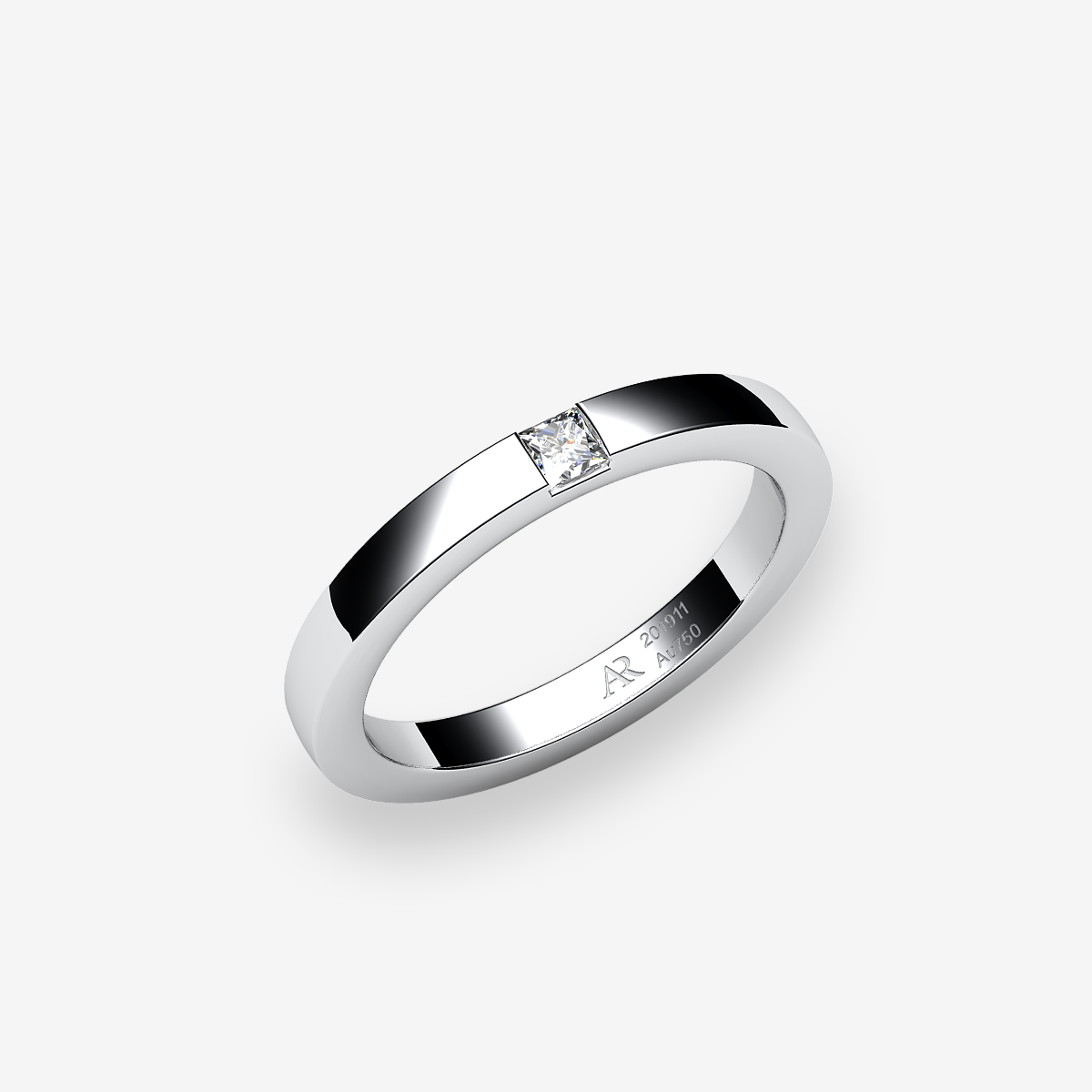 Platinum 950‰ Diamond bar set wedding ring