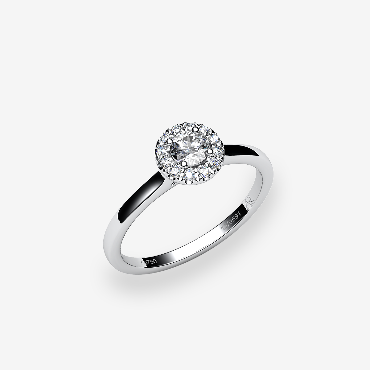 Platinum 950‰ Diamond halo engagement ring