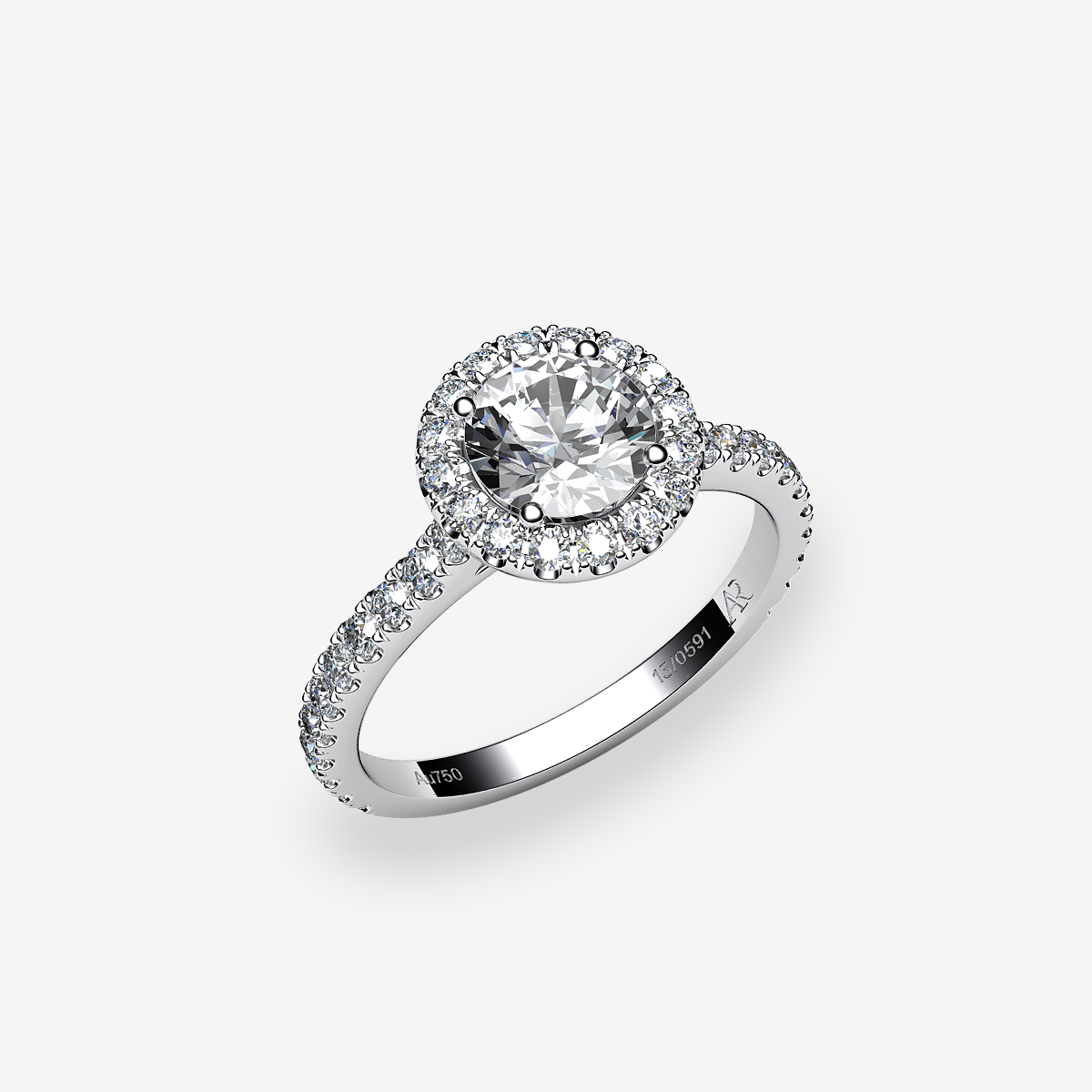 Platinum 950‰ Diamond halo engagement ring