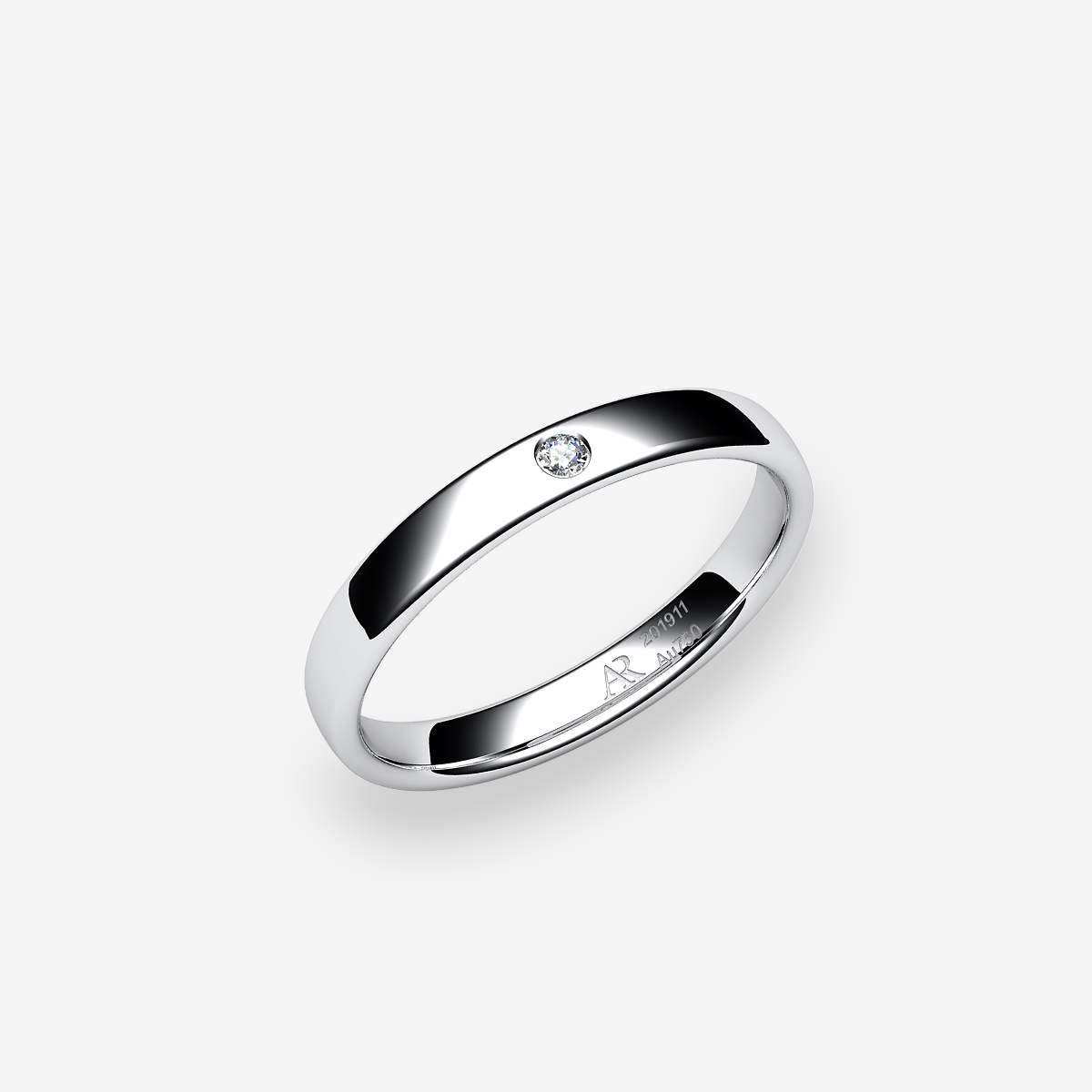 Platinum 950‰ Diamond rounded style ring