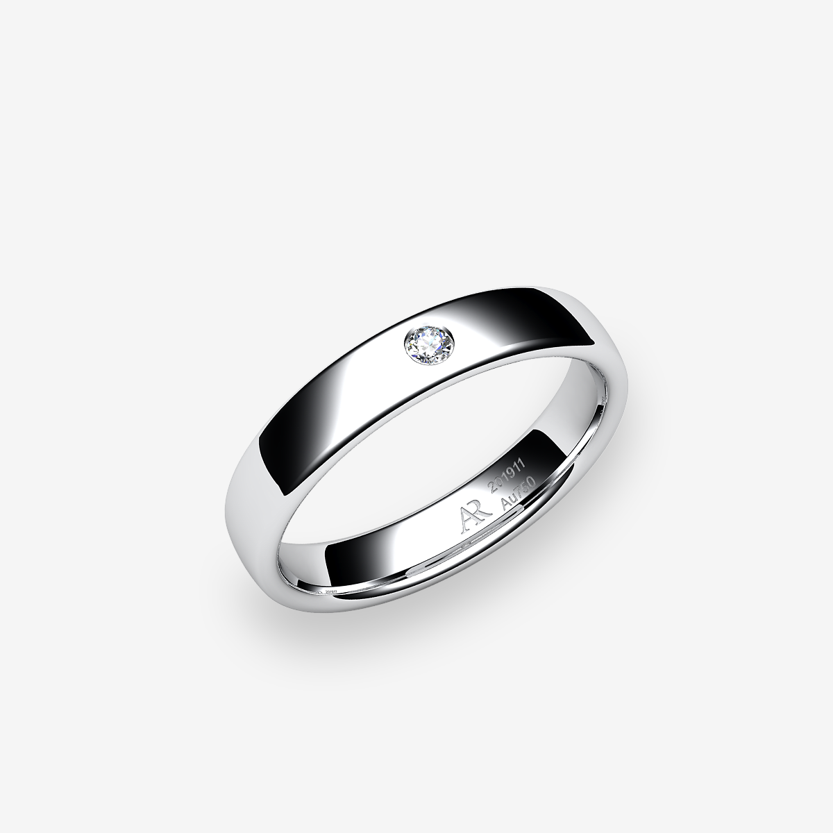 Platinum 950‰ Diamond rounded style wedding ring