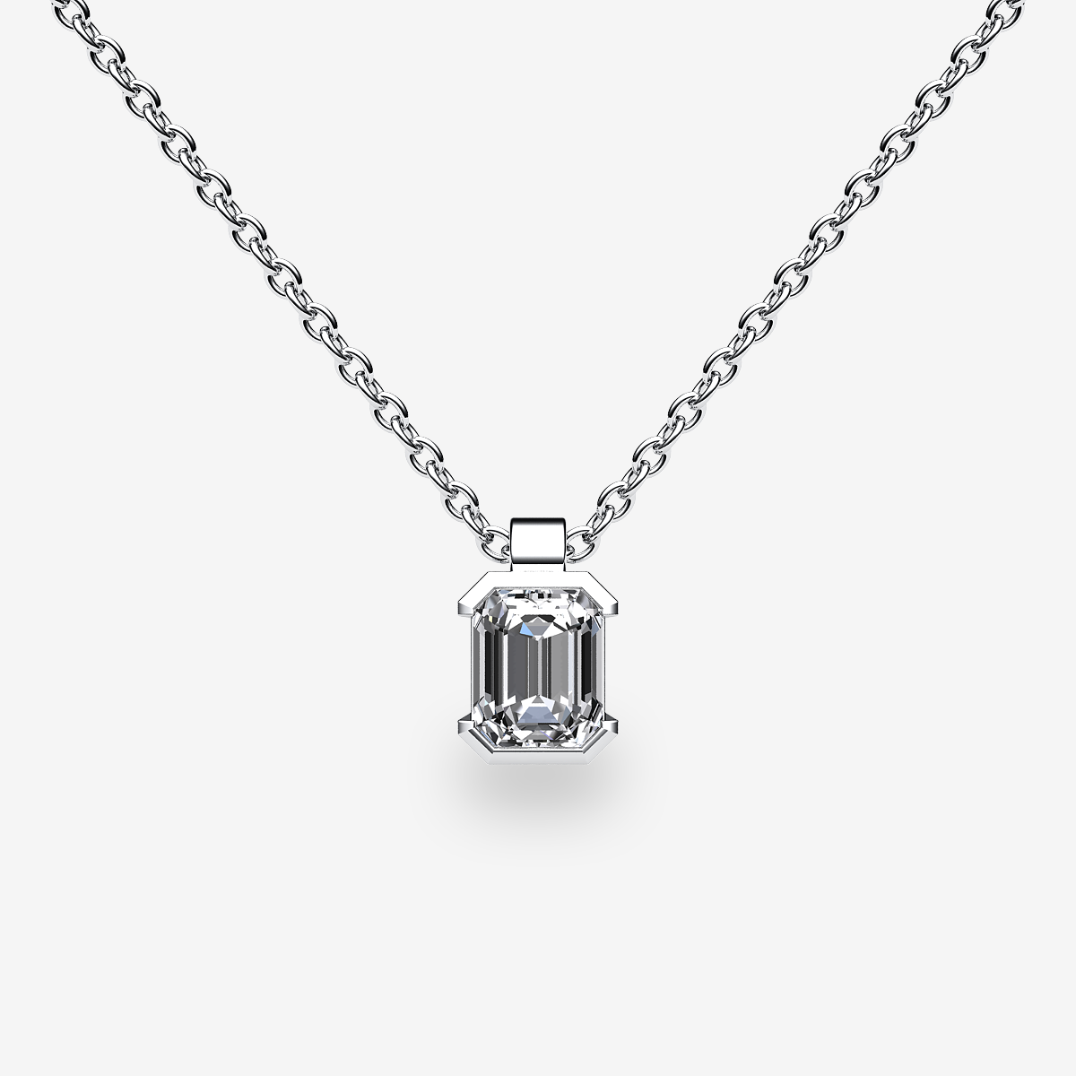 Platinum 950‰ Diamond semi-bezel set pendant