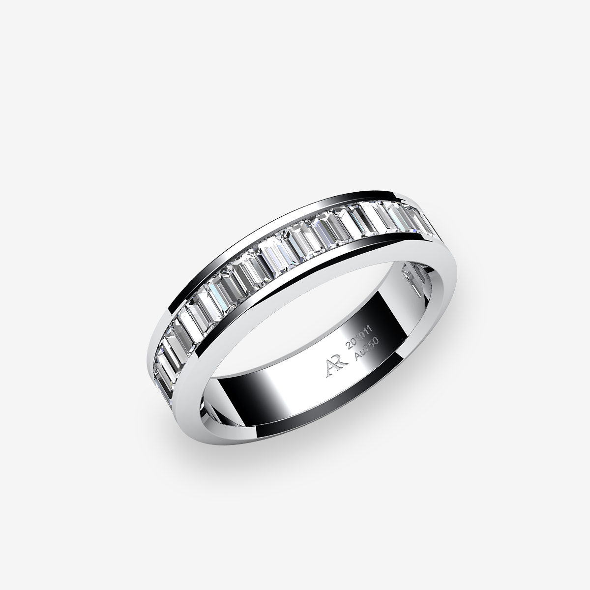 Platinum 950‰ Diamonds channel set ring