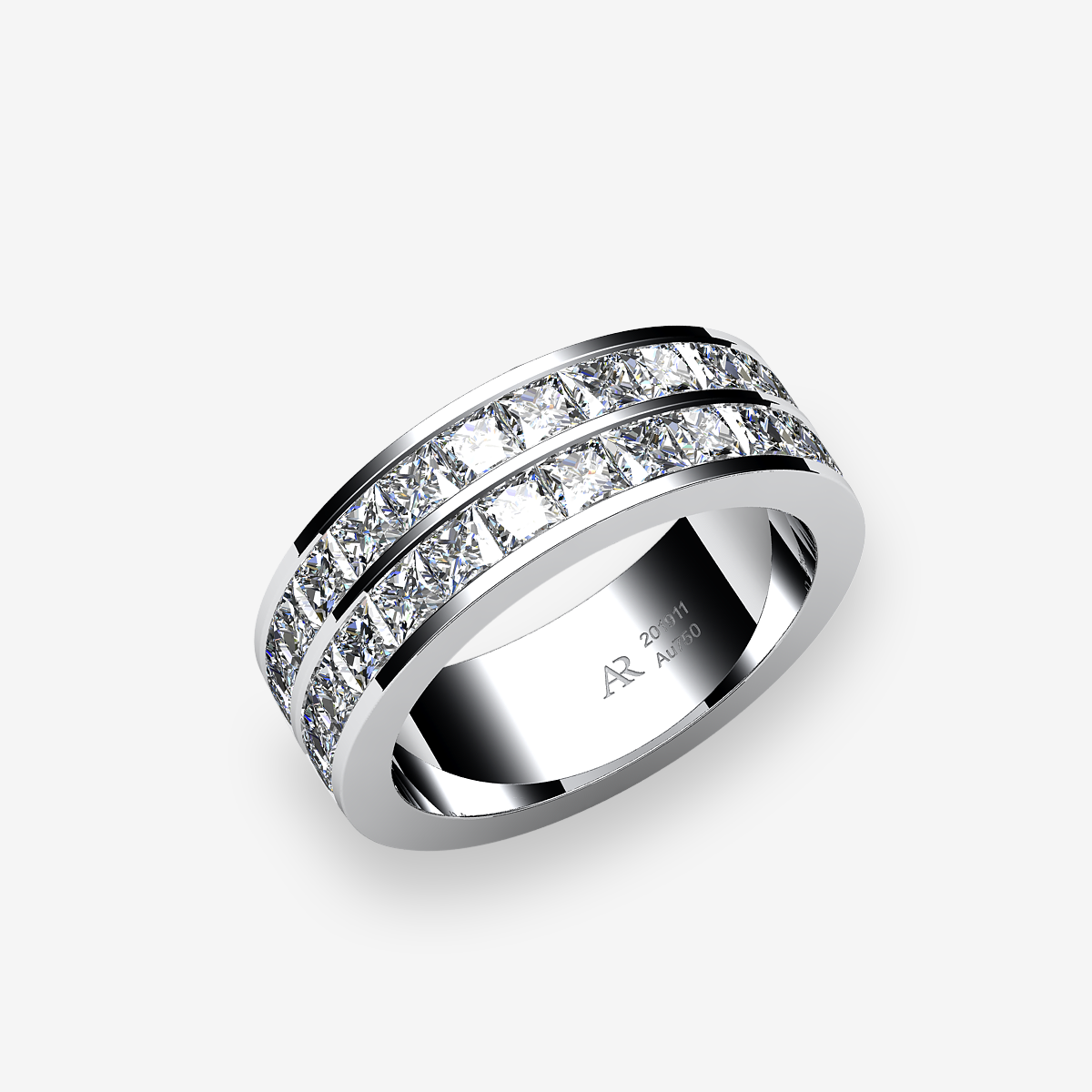 Platinum 950‰ Diamonds channel set ring