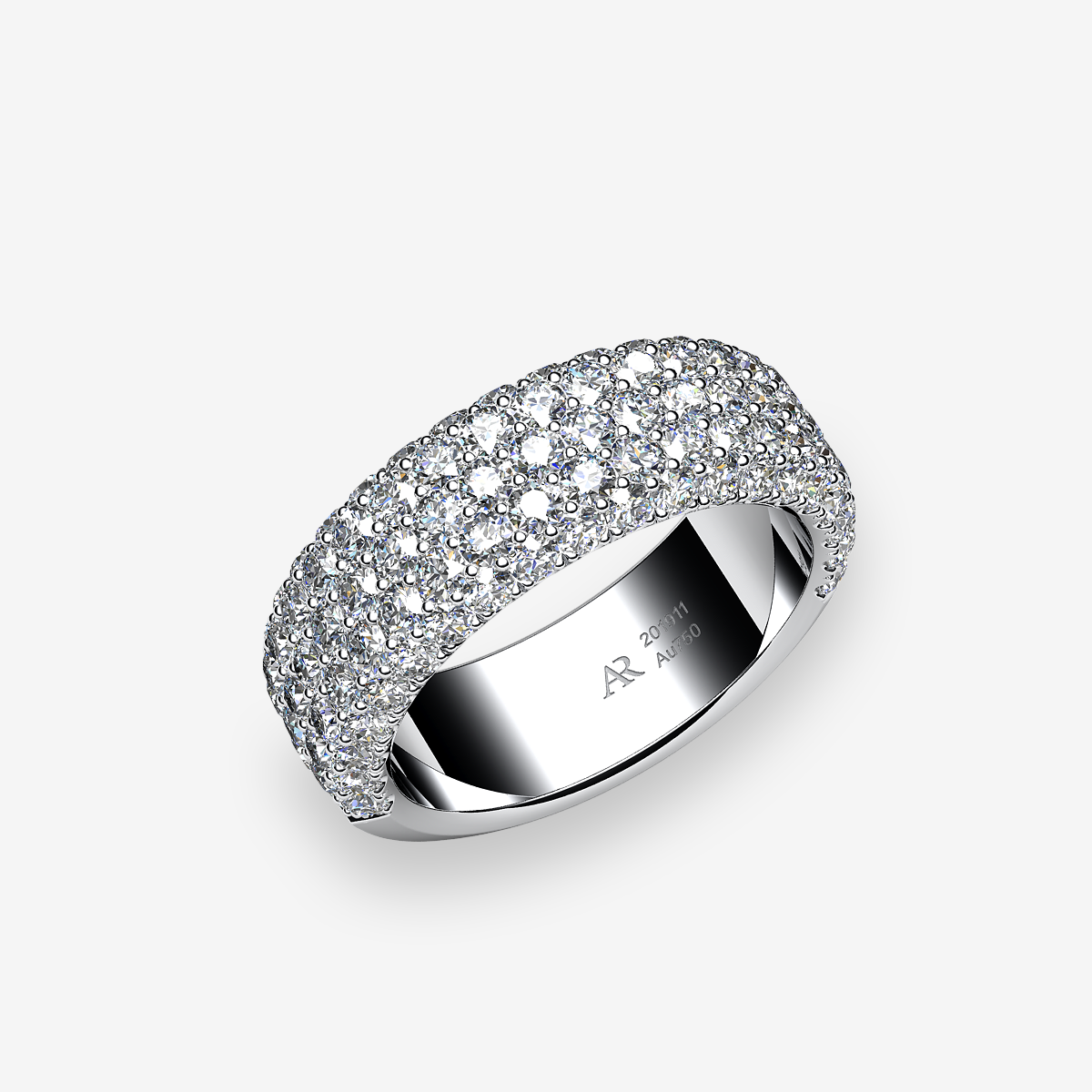 Platinum 950‰ Diamonds pave ring