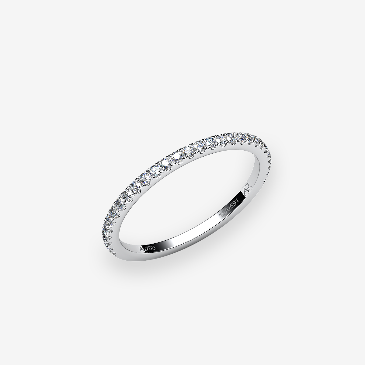 Platinum 950‰ Diamonds pave ring