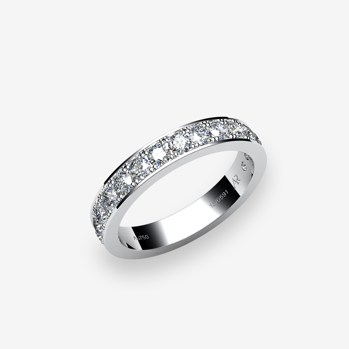 Platinum 950‰ Diamonds pave set wedding ring