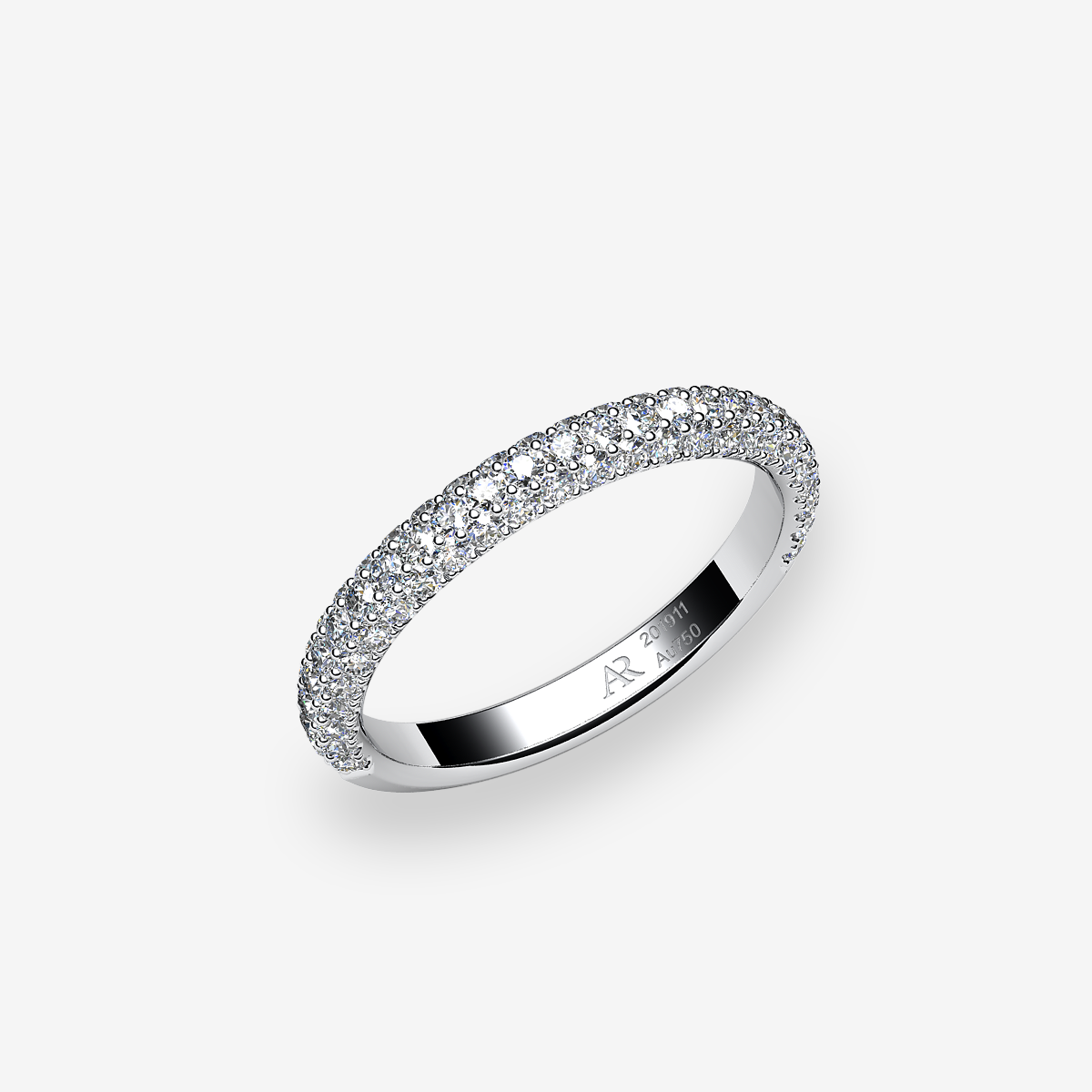 Platinum 950‰ Diamonds pave wedding ring