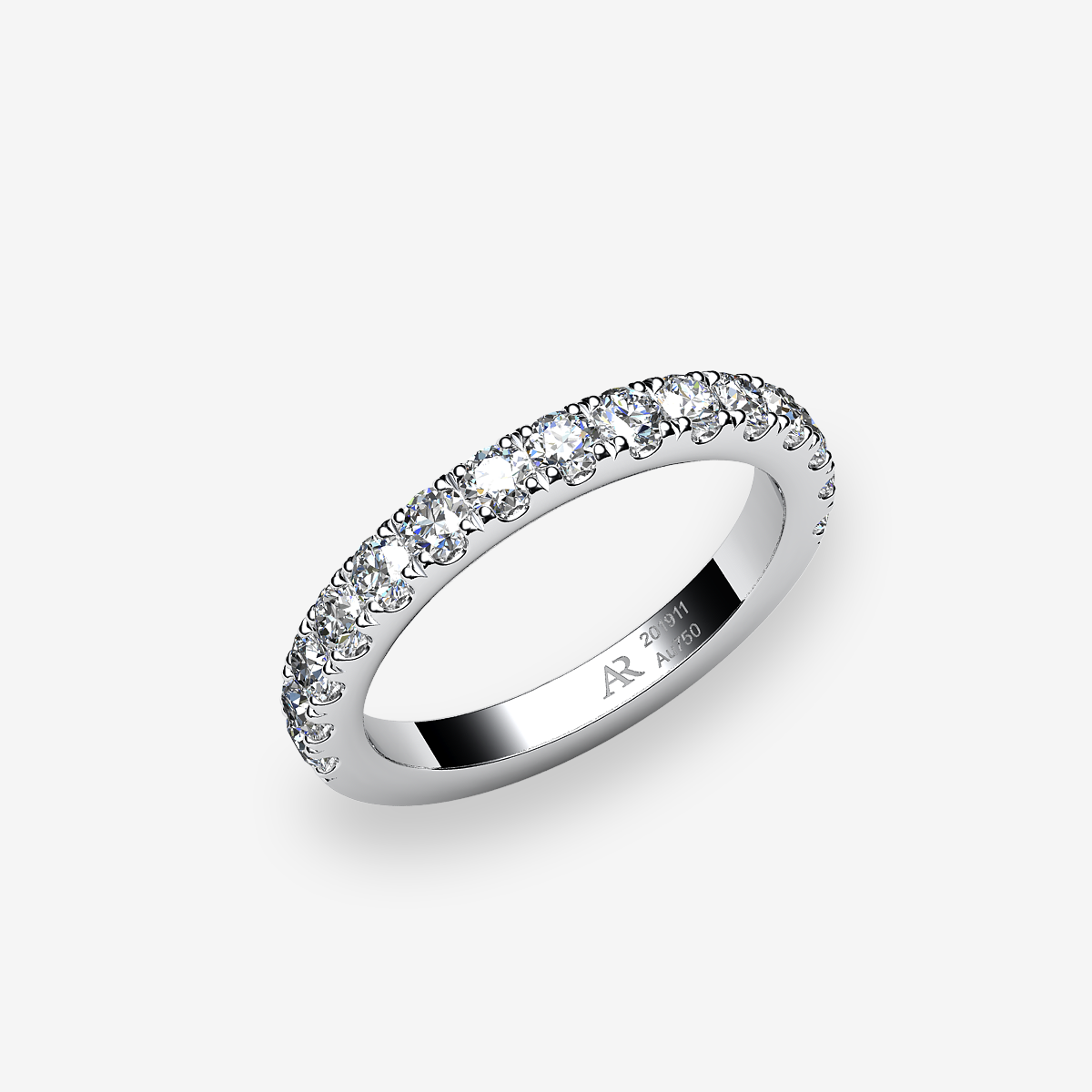 Platinum 950‰ Diamonds pave wedding ring