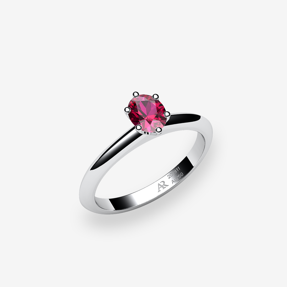 Platinum 950‰ Ruby solitaire ring