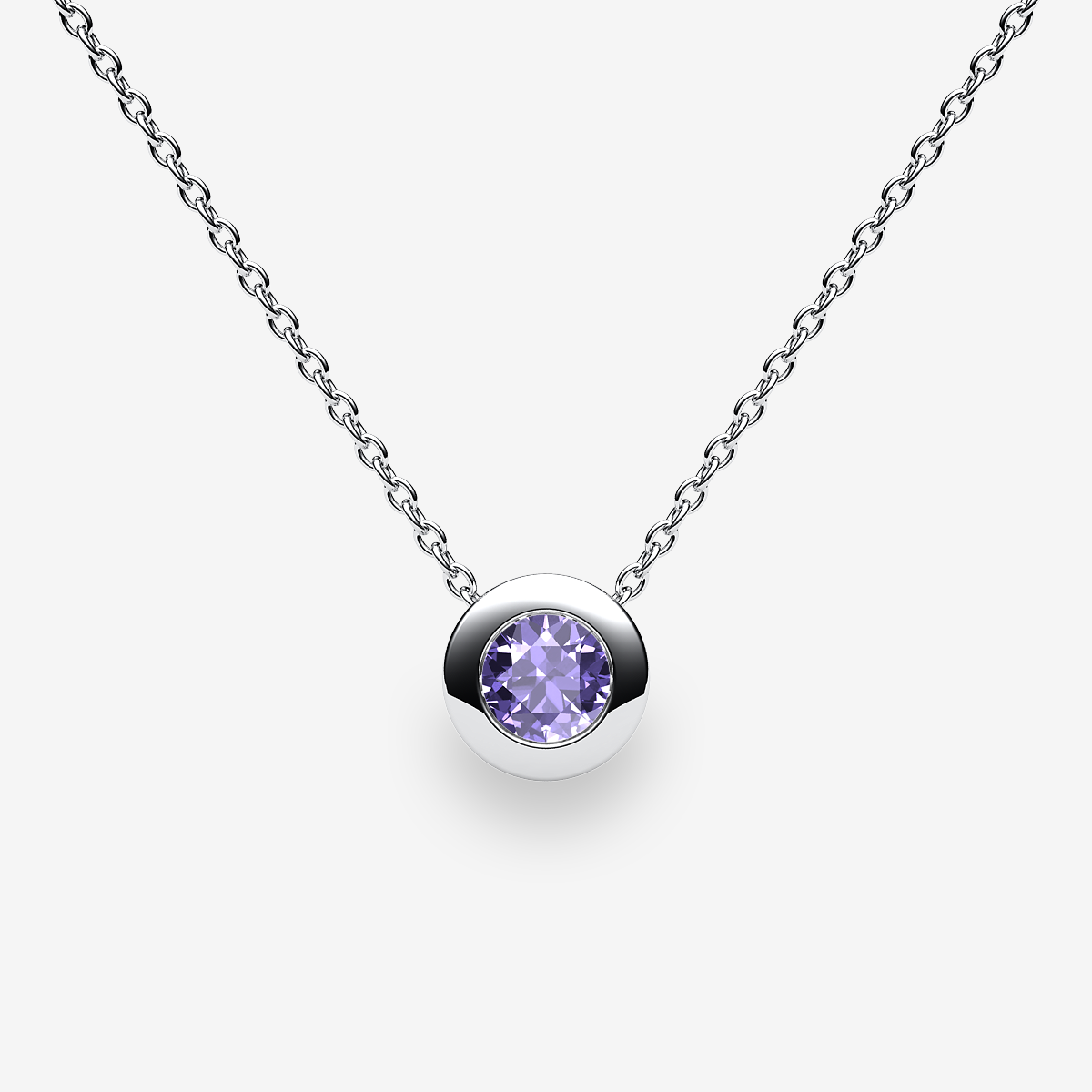 Platinum 950‰ Tanzanite bezel set pendant