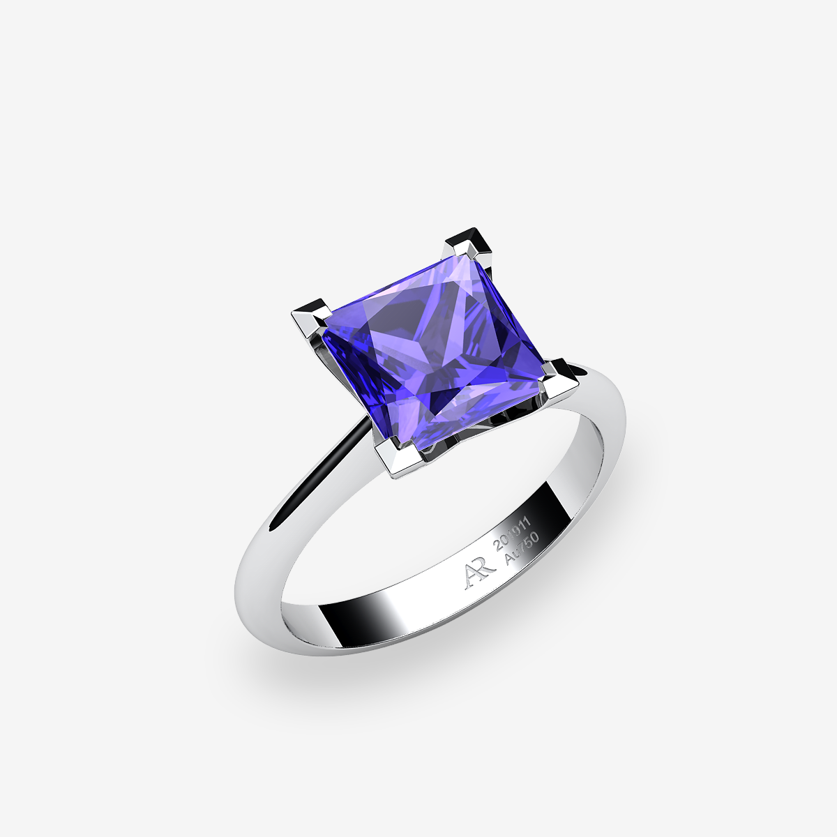 Platinum 950‰ Tanzanite solitaire ring