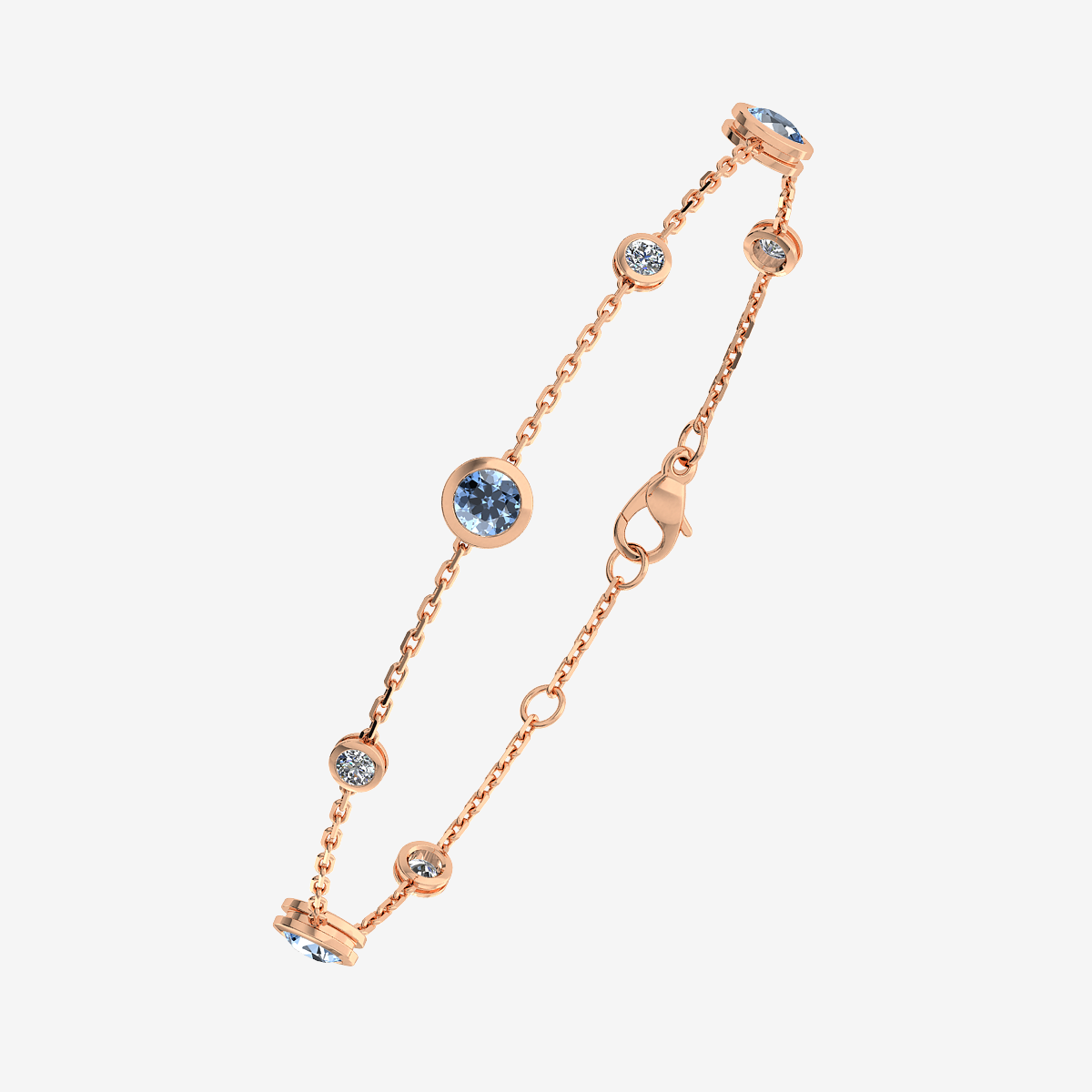 18k Rose Gold Aquamarines bracelet