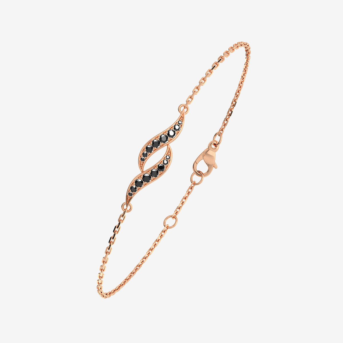 18k Rose Gold Black Diamonds bracelet