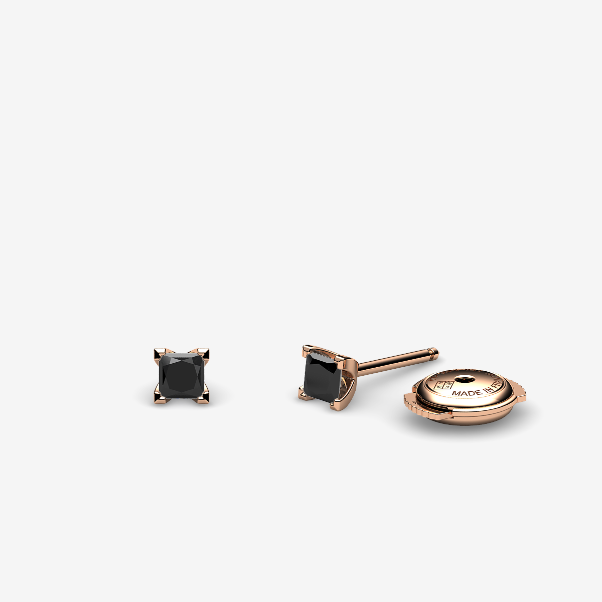 18k Rose Gold Black Diamonds earrings