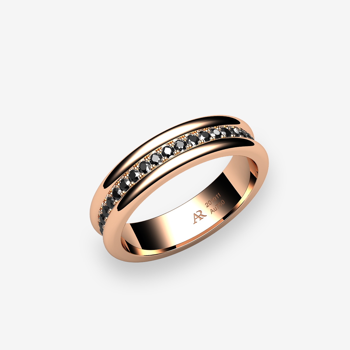 18k Rose Gold Black Diamonds ring
