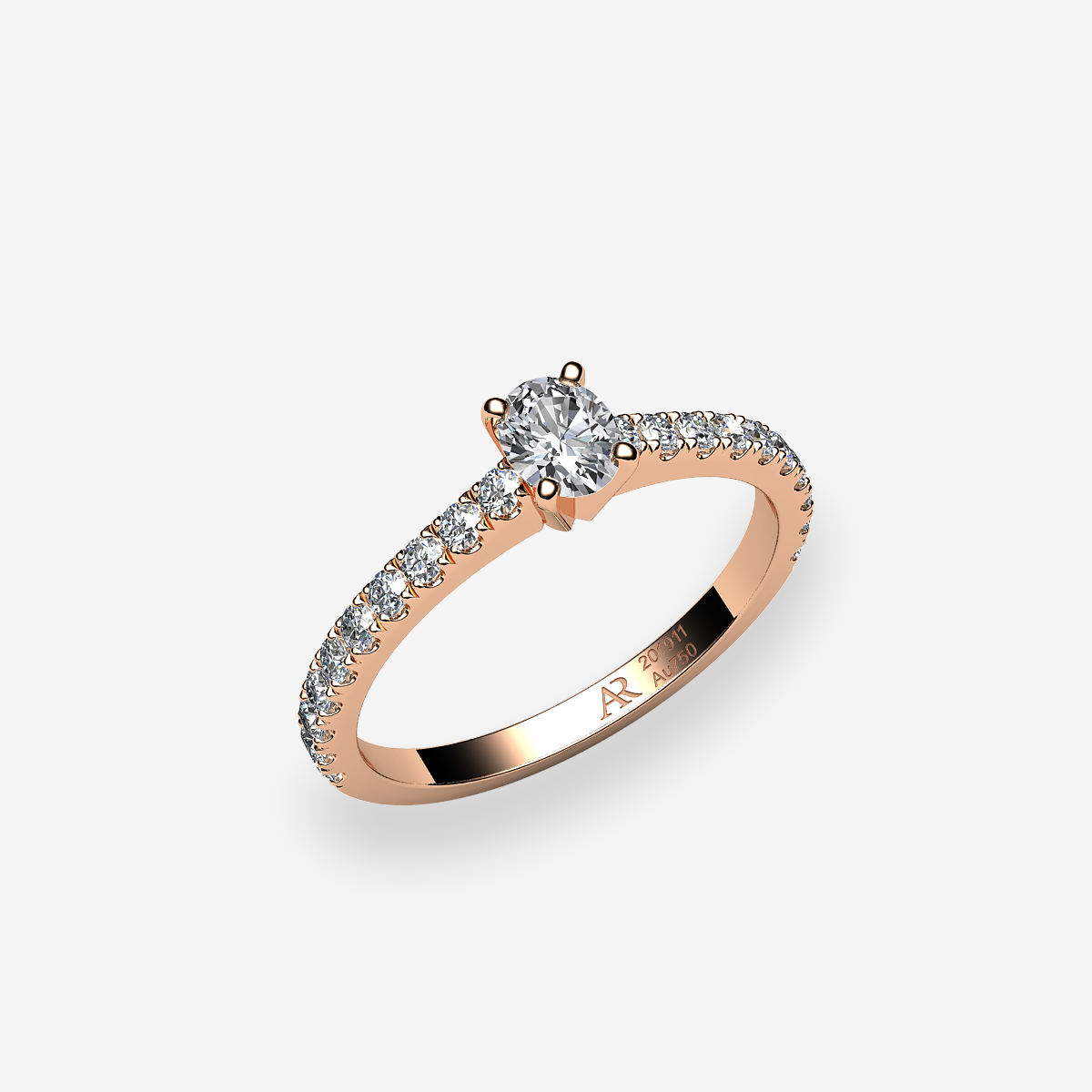 18k Rose Gold Diamond solitaire engagement ring