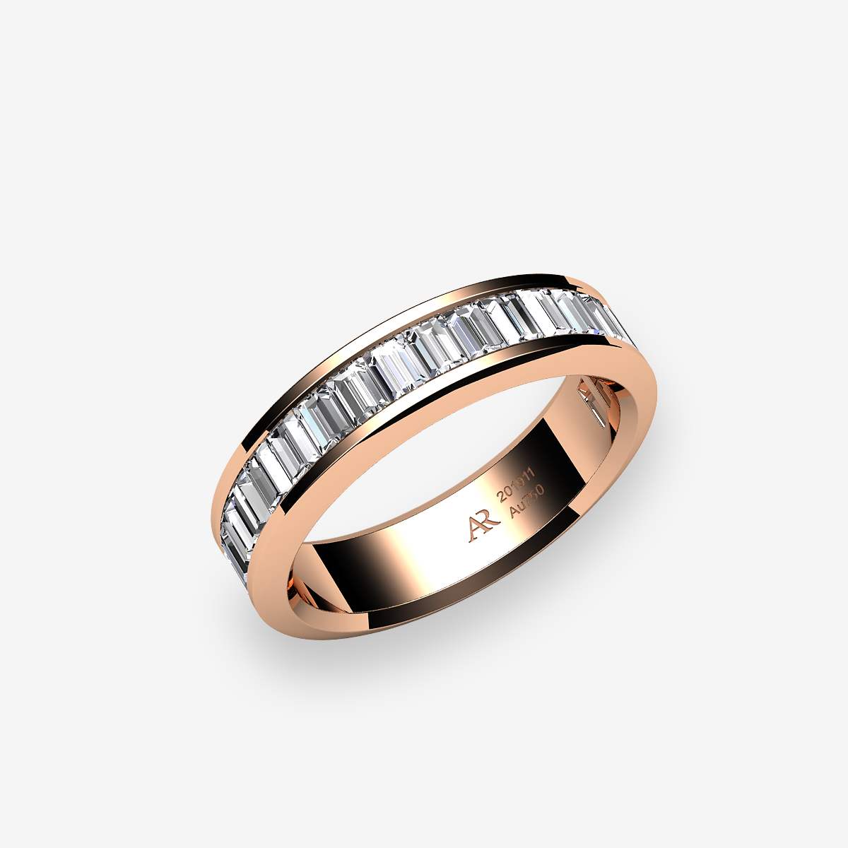 18k Rose Gold Diamonds channel set ring