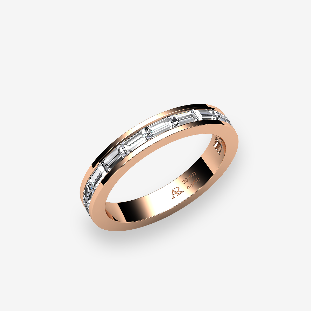 18k Rose Gold Diamonds channel set ring