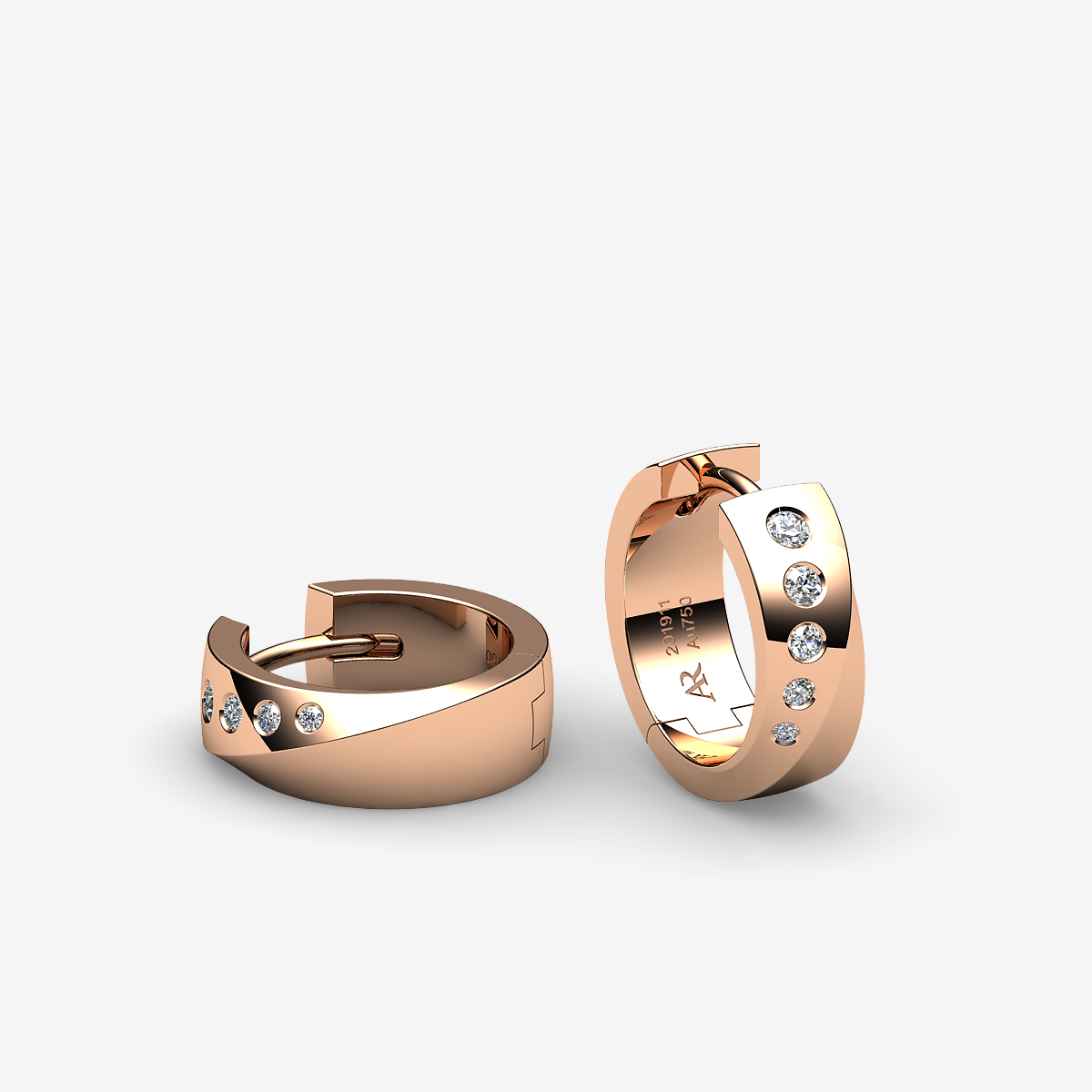 18k Rose Gold Diamonds earrings