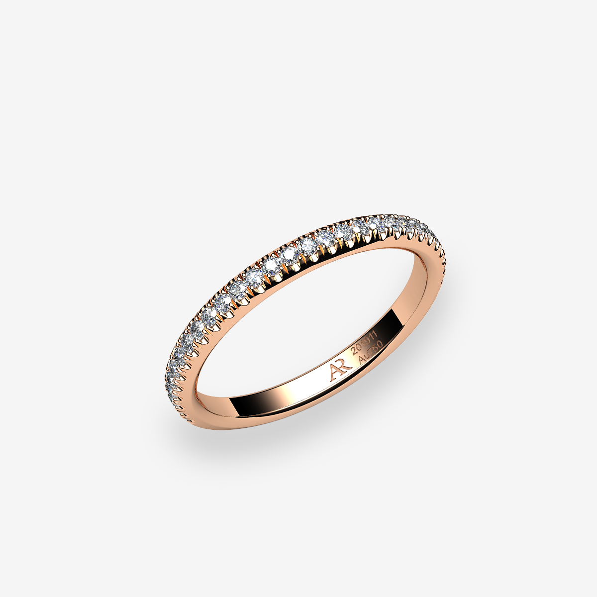 18k Rose Gold Diamonds pave ring