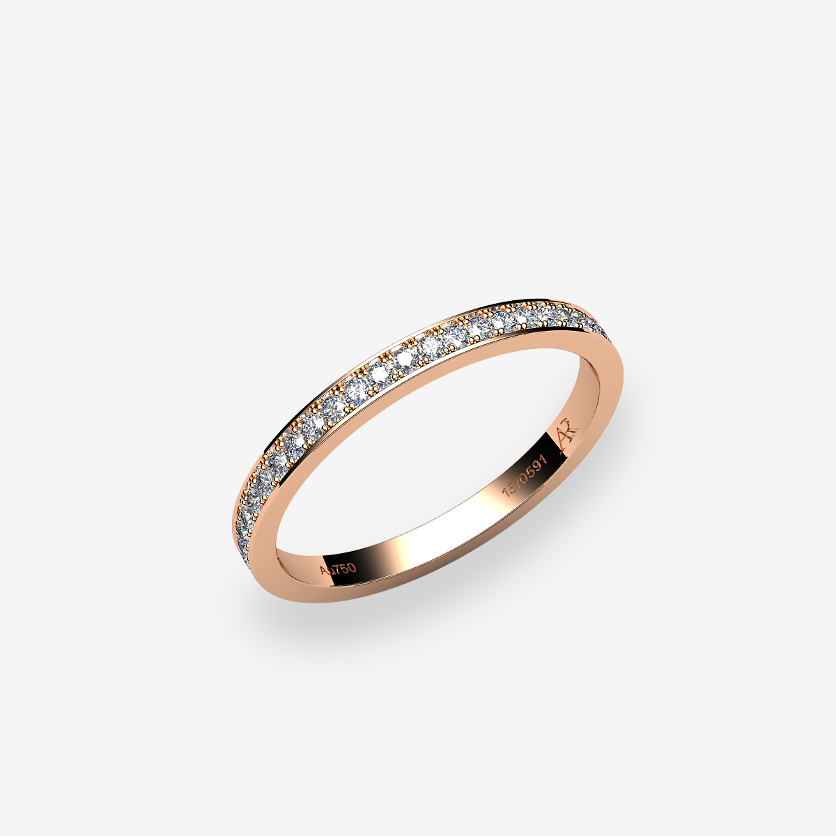 18k Rose Gold Diamonds pave set ring