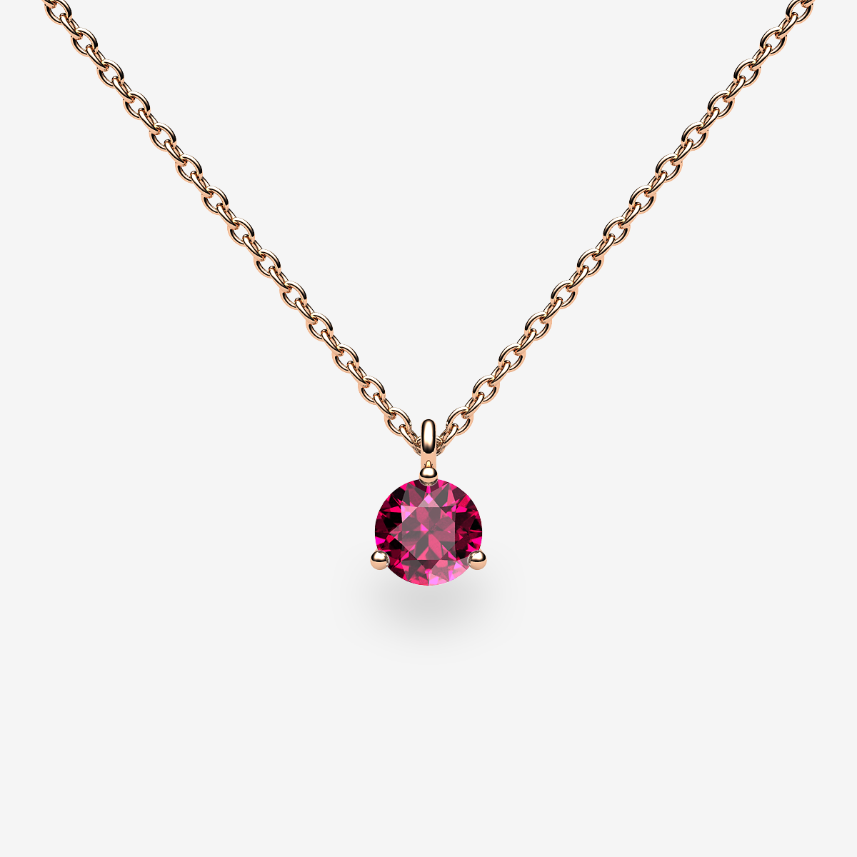 18k Rose Gold Ruby prongs set pendant