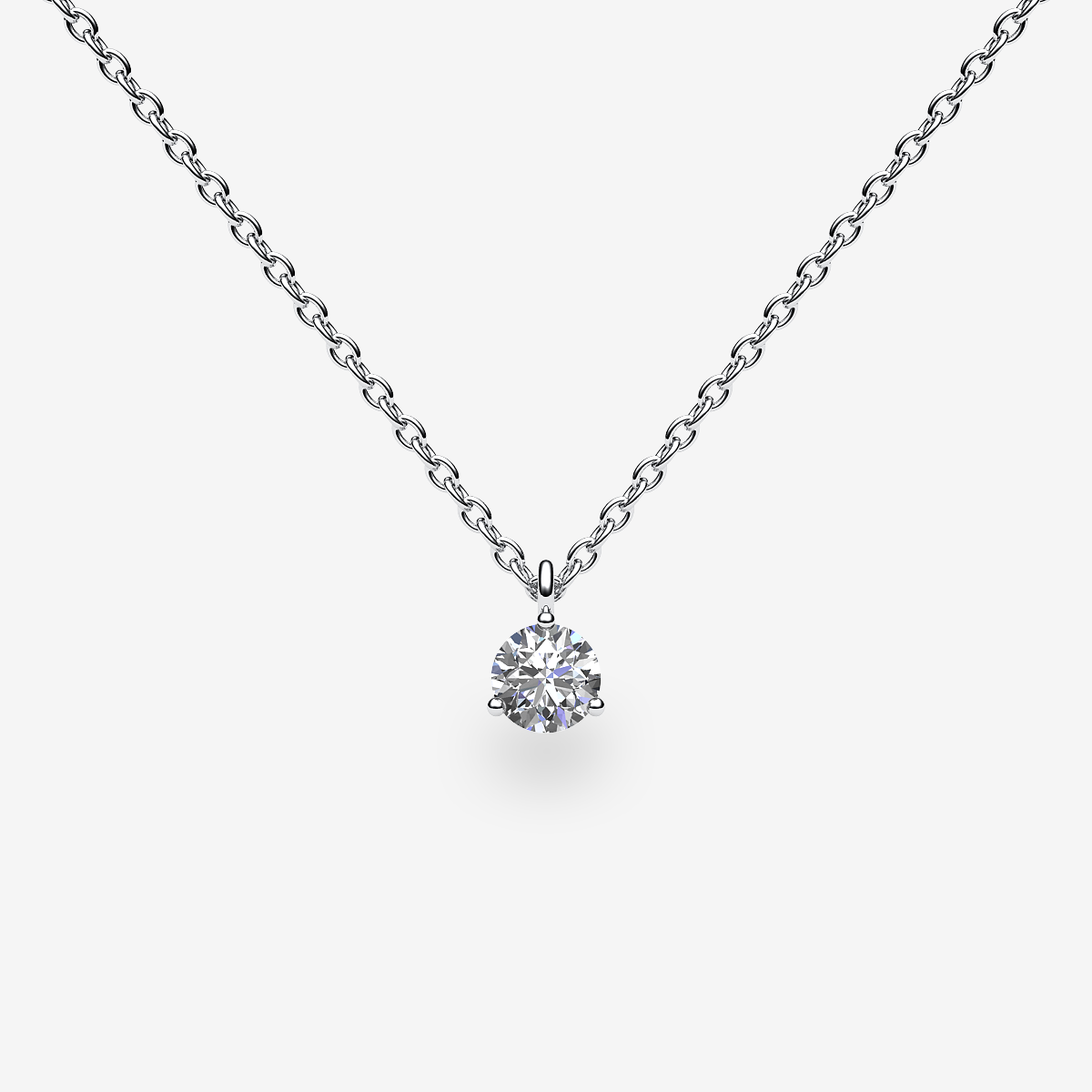 18k Palladium White Gold Diamond prongs set pendant
