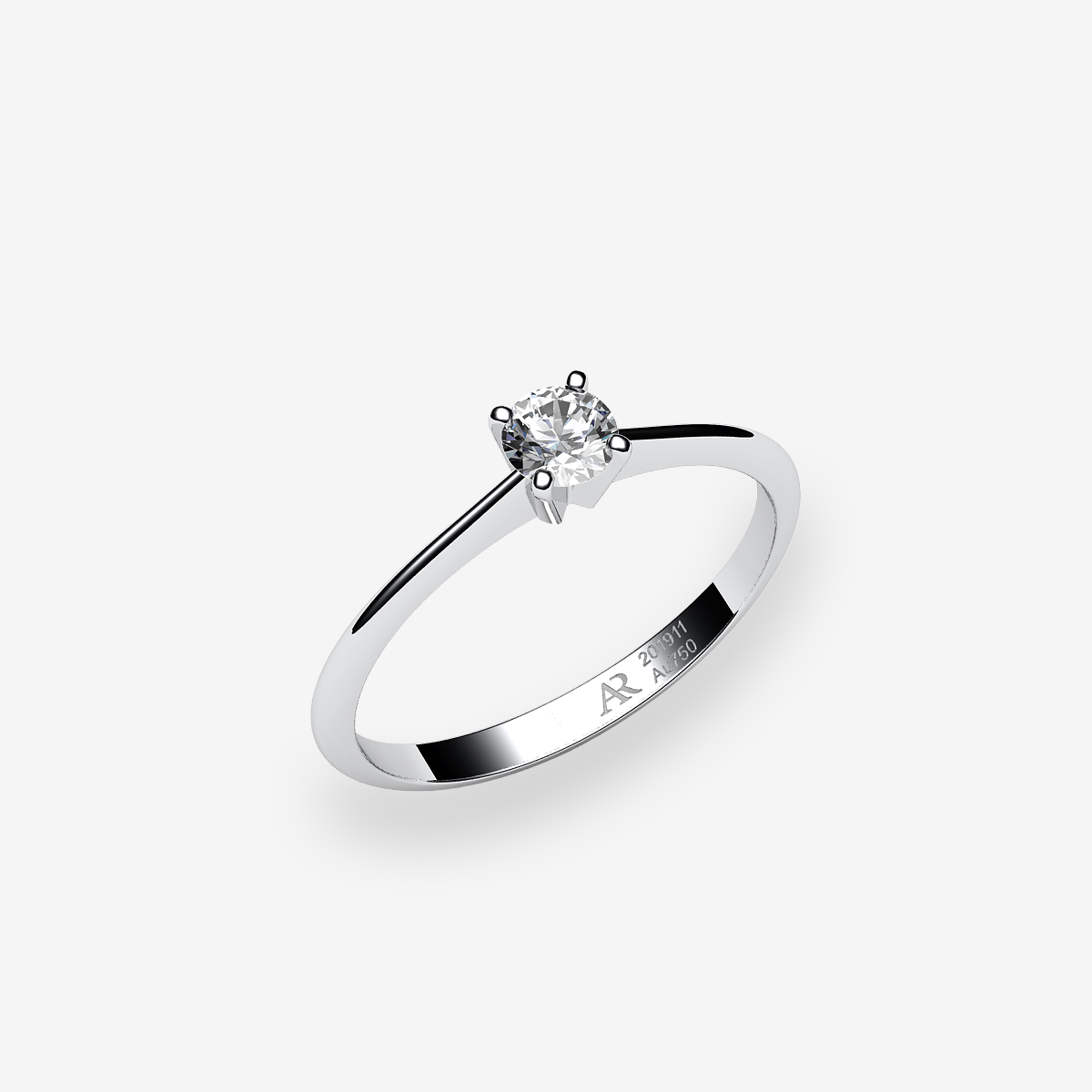 18k Palladium White Gold Diamond solitaire engagement ring