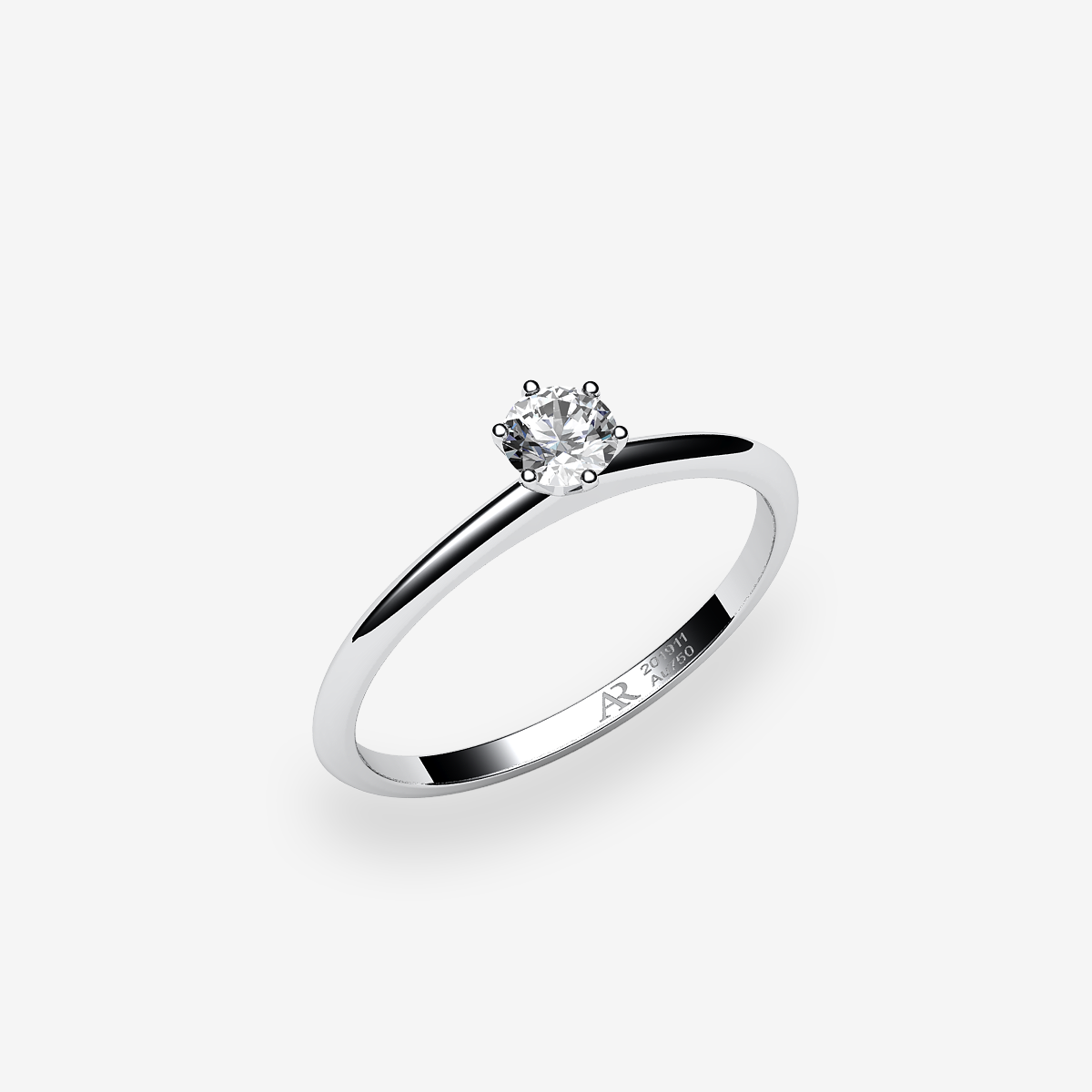 18k Palladium White Gold Diamond solitaire engagement ring