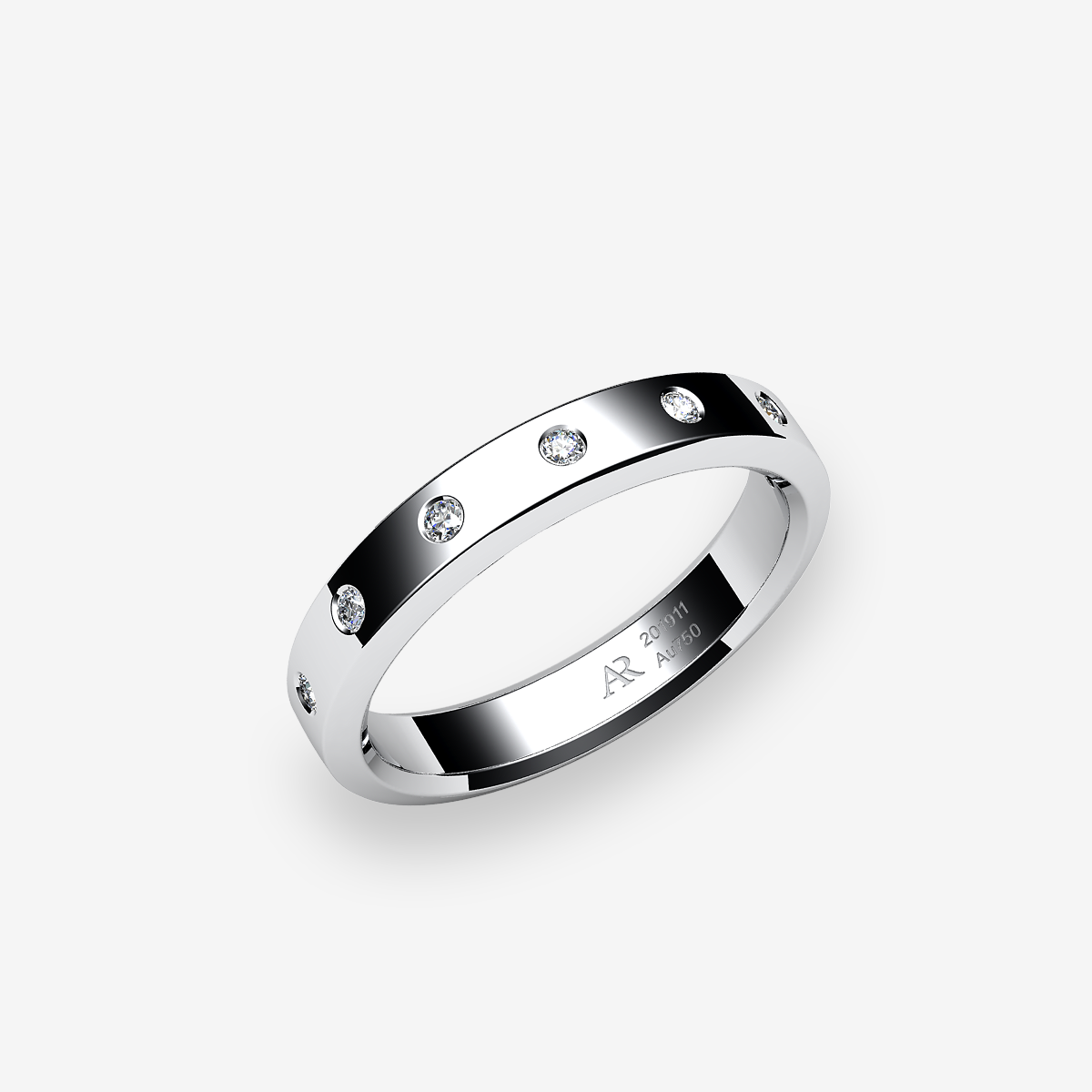 18k Palladium White Gold Diamonds ring