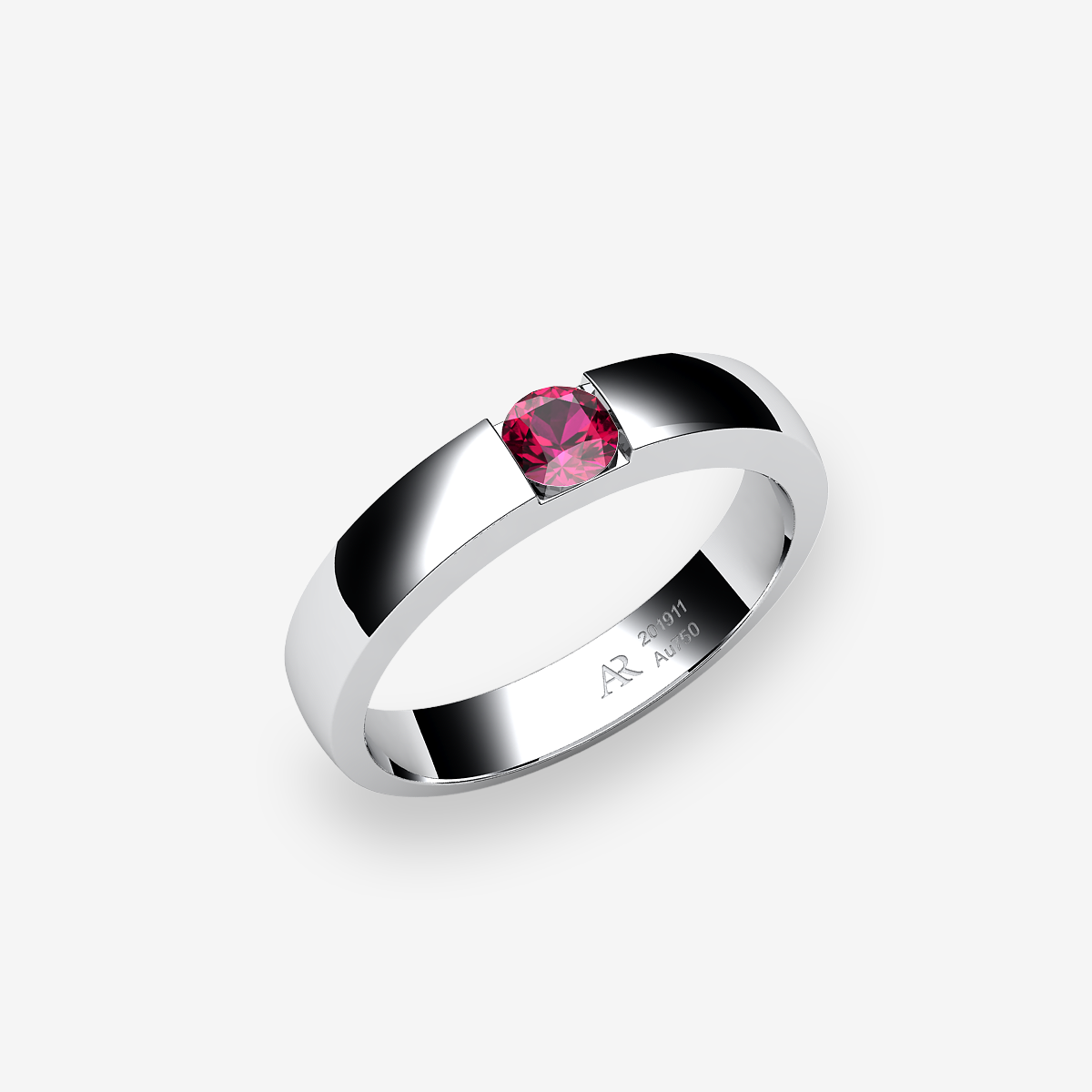 White Gold Ruby Rings For Men