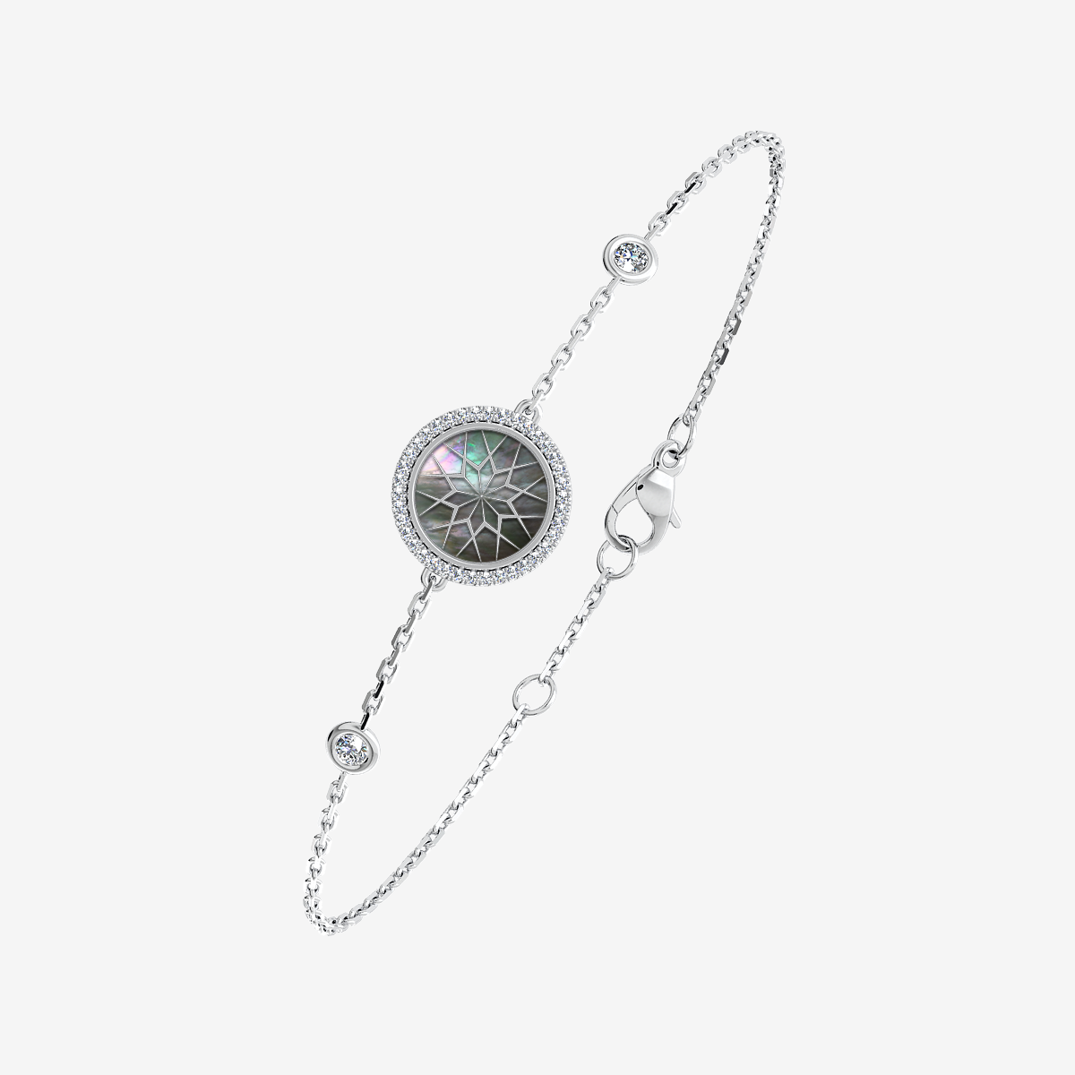 18k Palladium White Gold Tahiti Mother of Pearls bracelet