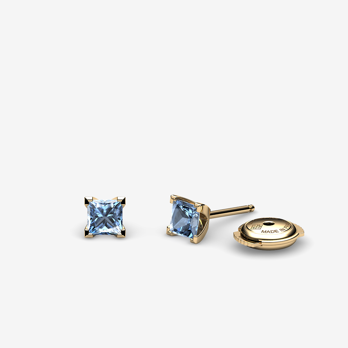 18k Yellow Gold Aquamarines earrings