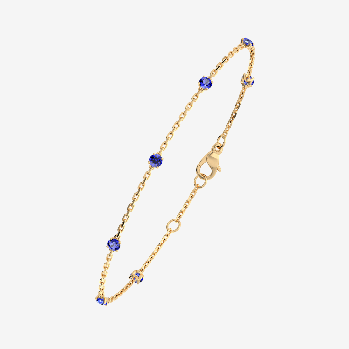 18k Yellow Gold Blue Sapphires bracelet