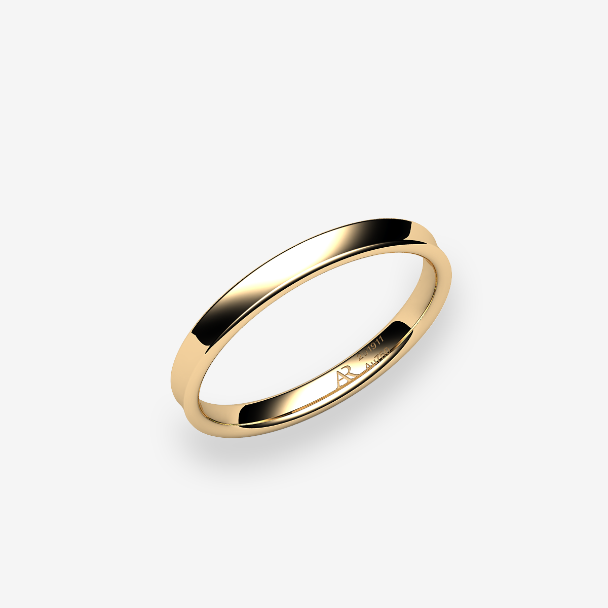18k Yellow Gold  concave style ring