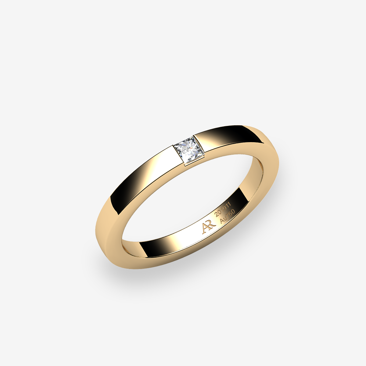 18k Yellow Gold Diamond bar set ring