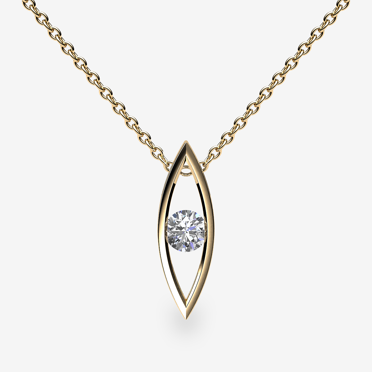 18k Yellow Gold Diamond channel set pendant
