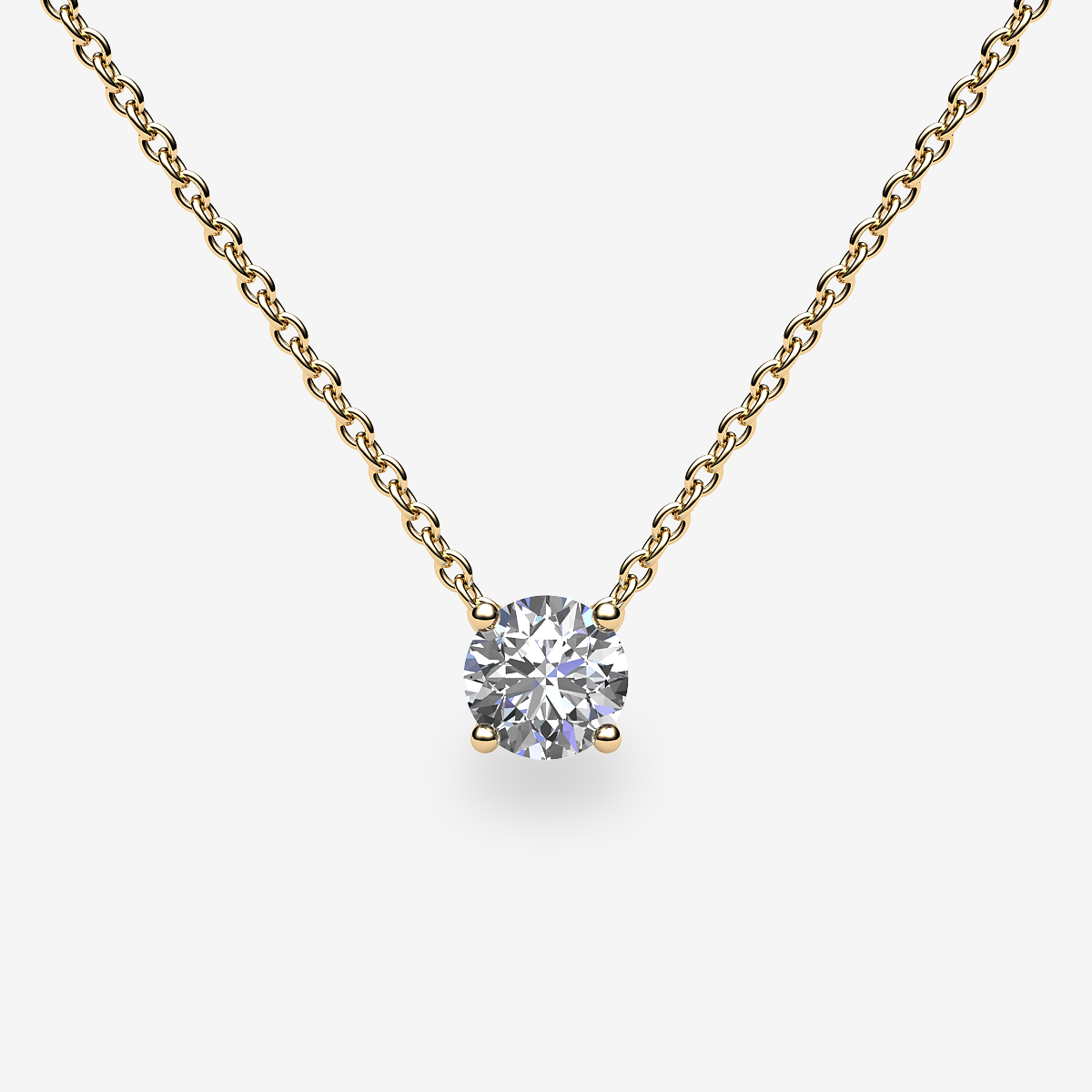 18k Yellow Gold Diamond prongs set pendant