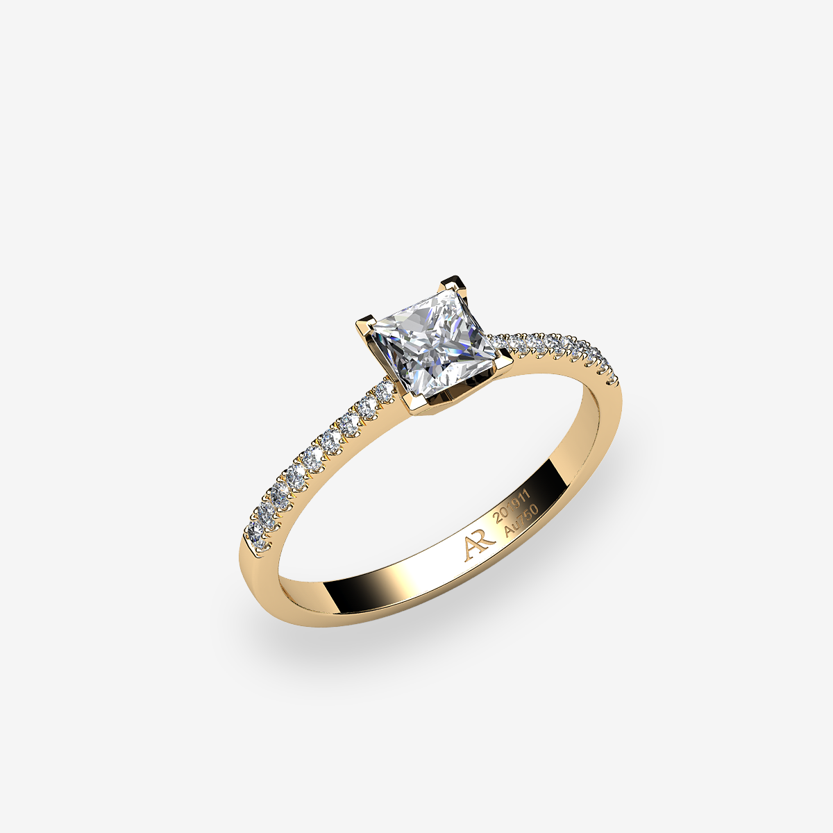 18k Yellow Gold Diamond solitaire ring