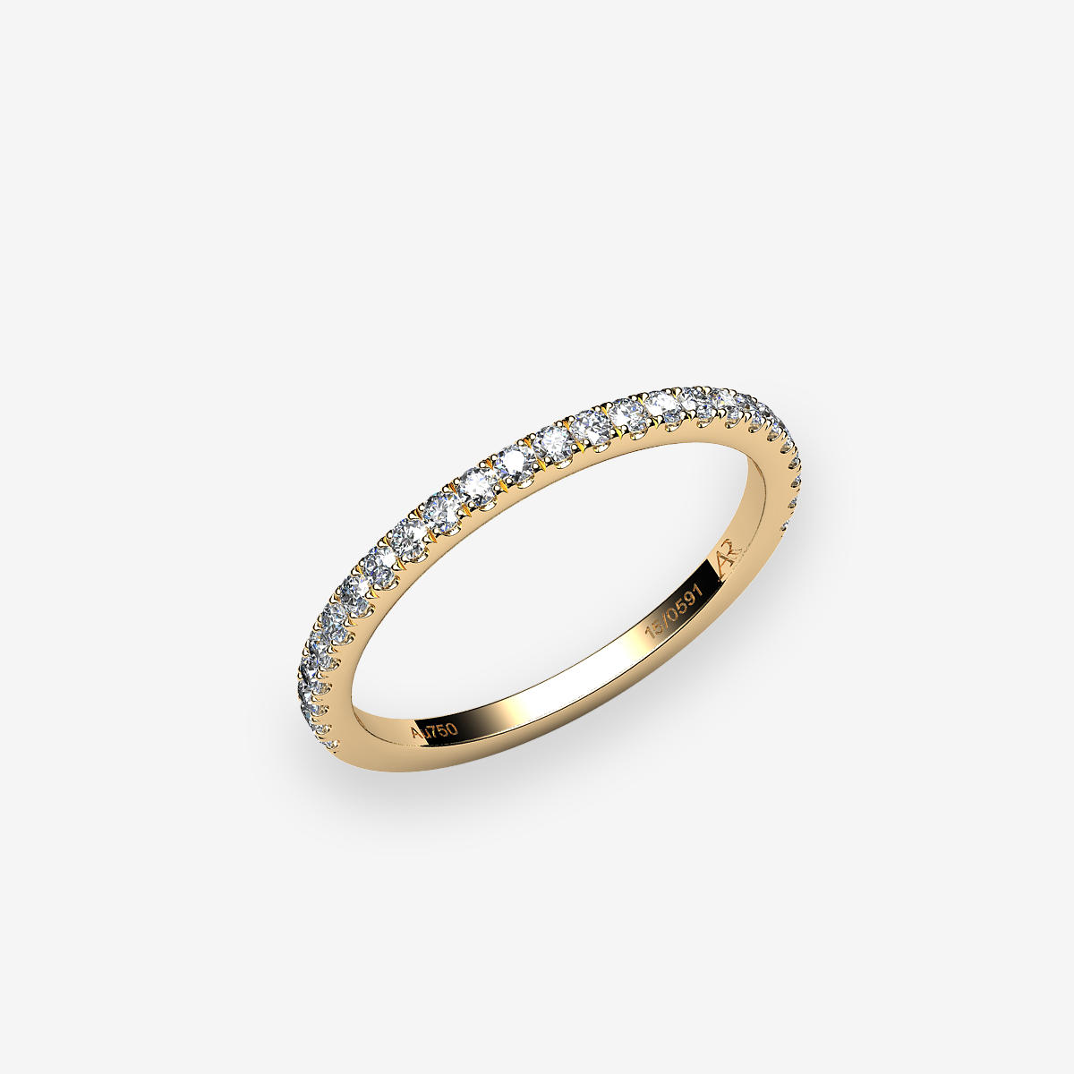 18k Yellow Gold Diamonds pave ring