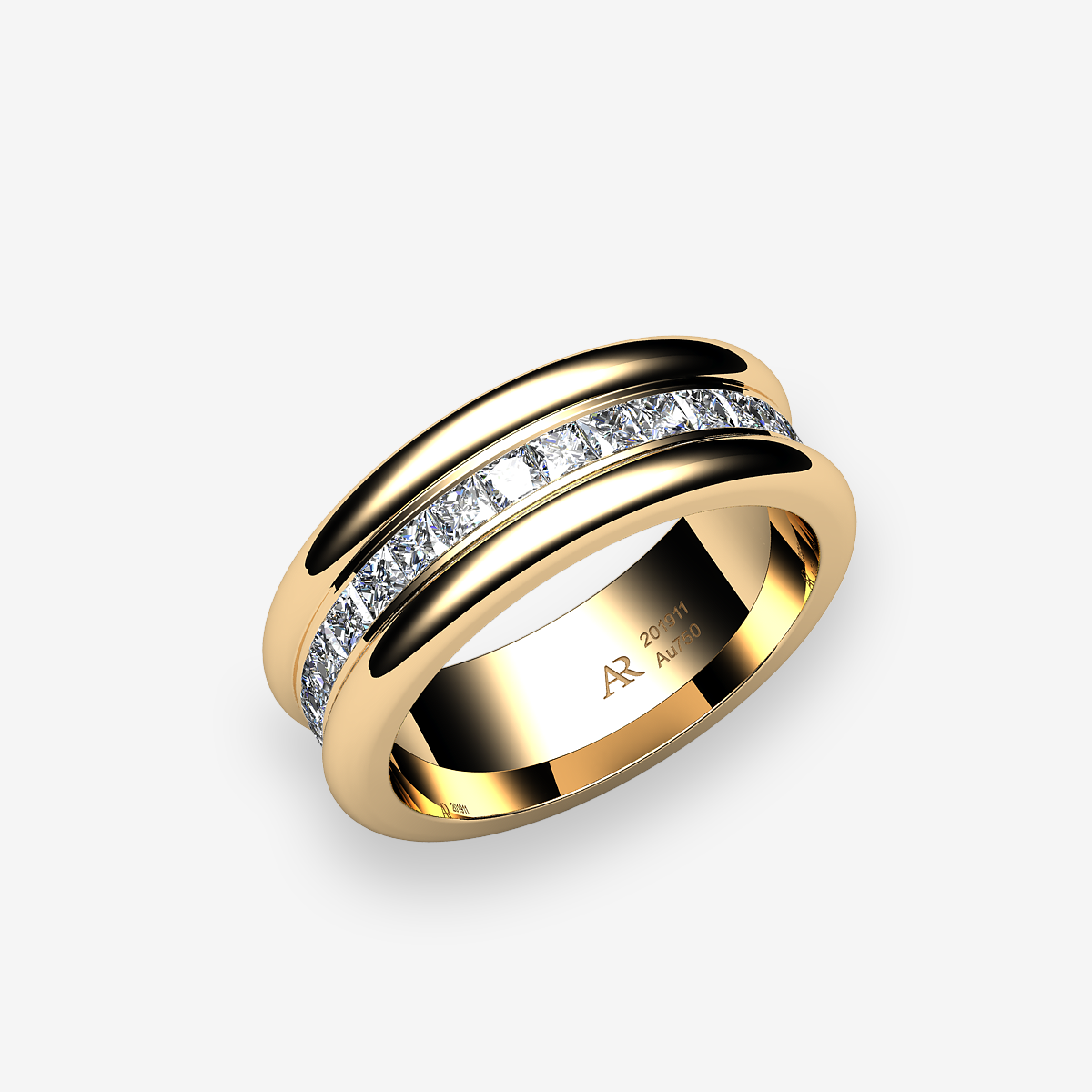 18k Yellow Gold Diamonds wedding ring