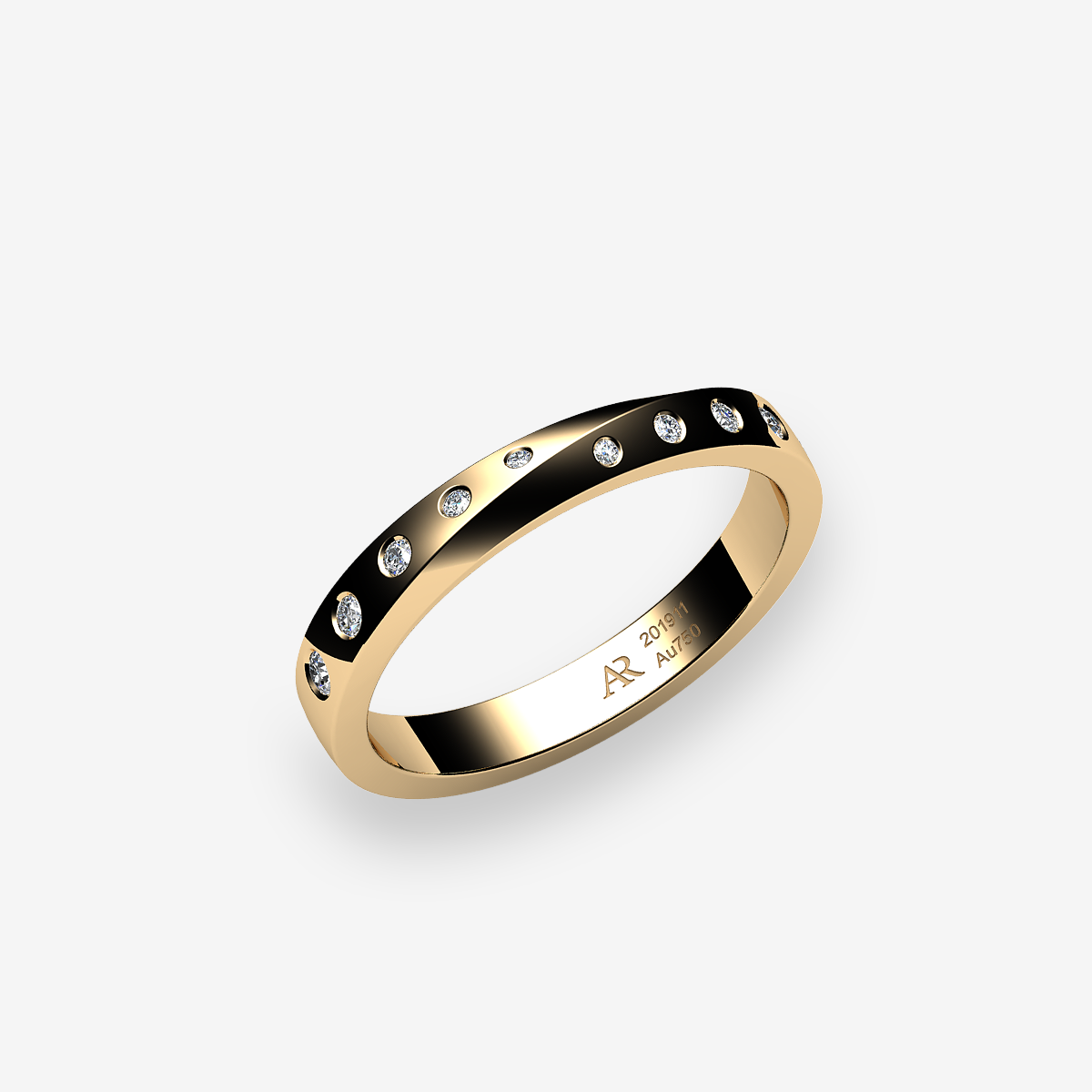 18k Yellow Gold Diamonds wedding ring