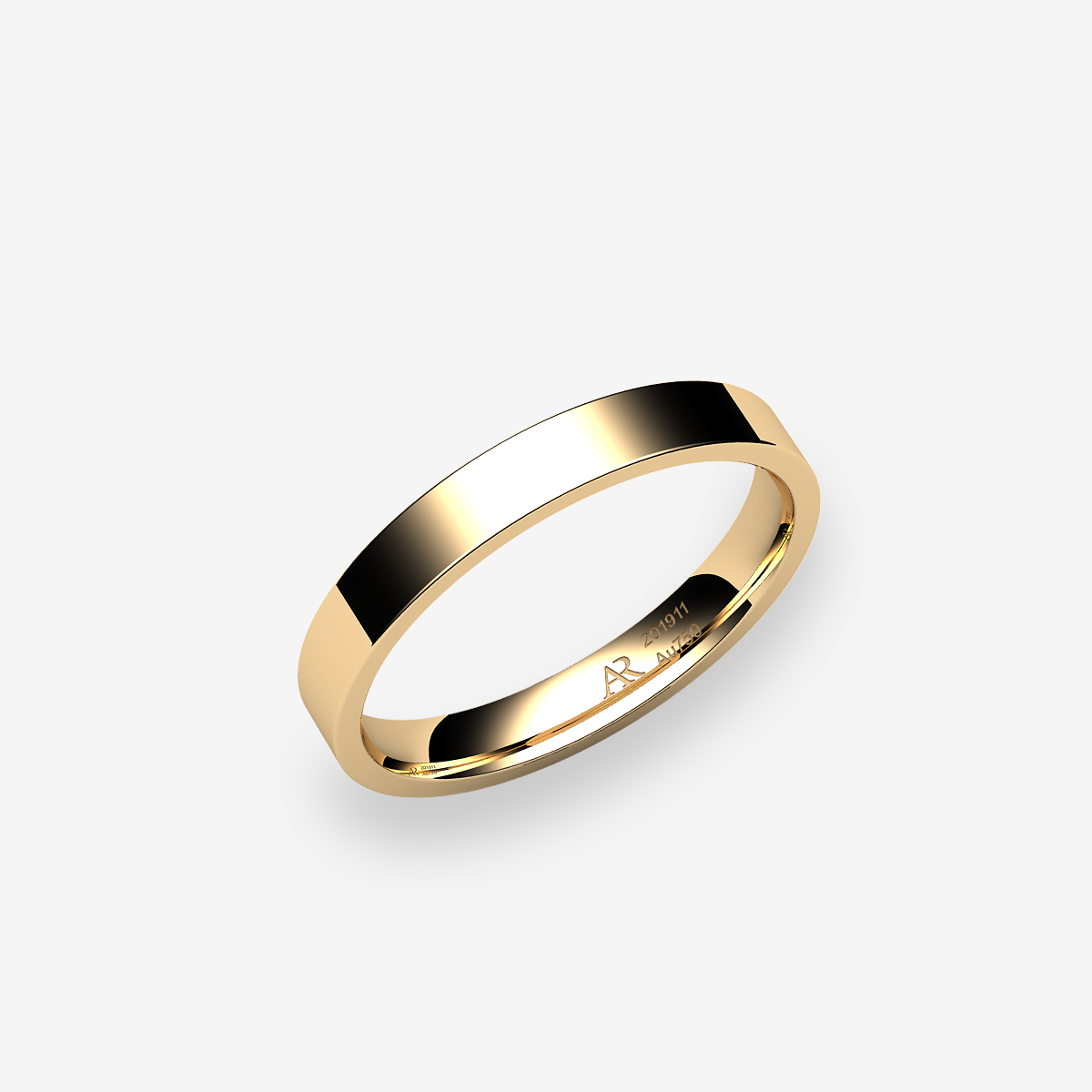18k Yellow Gold  flat style wedding ring